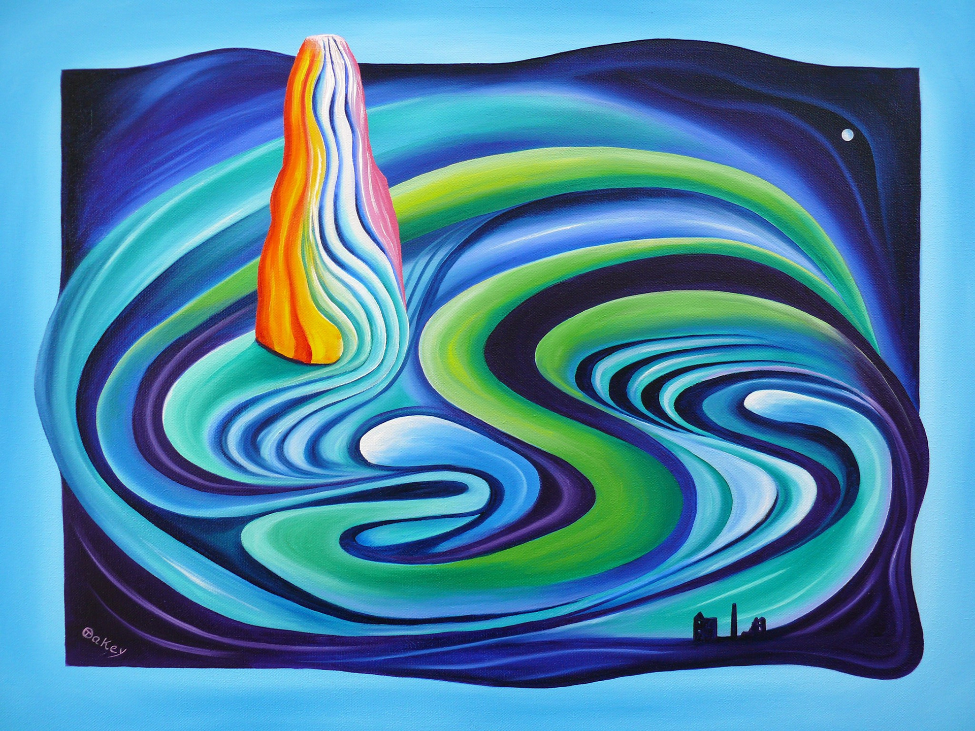 The enigma of ice, fire and water. Inspiration from sculpture by Colette O_Brien just west of Annestown.