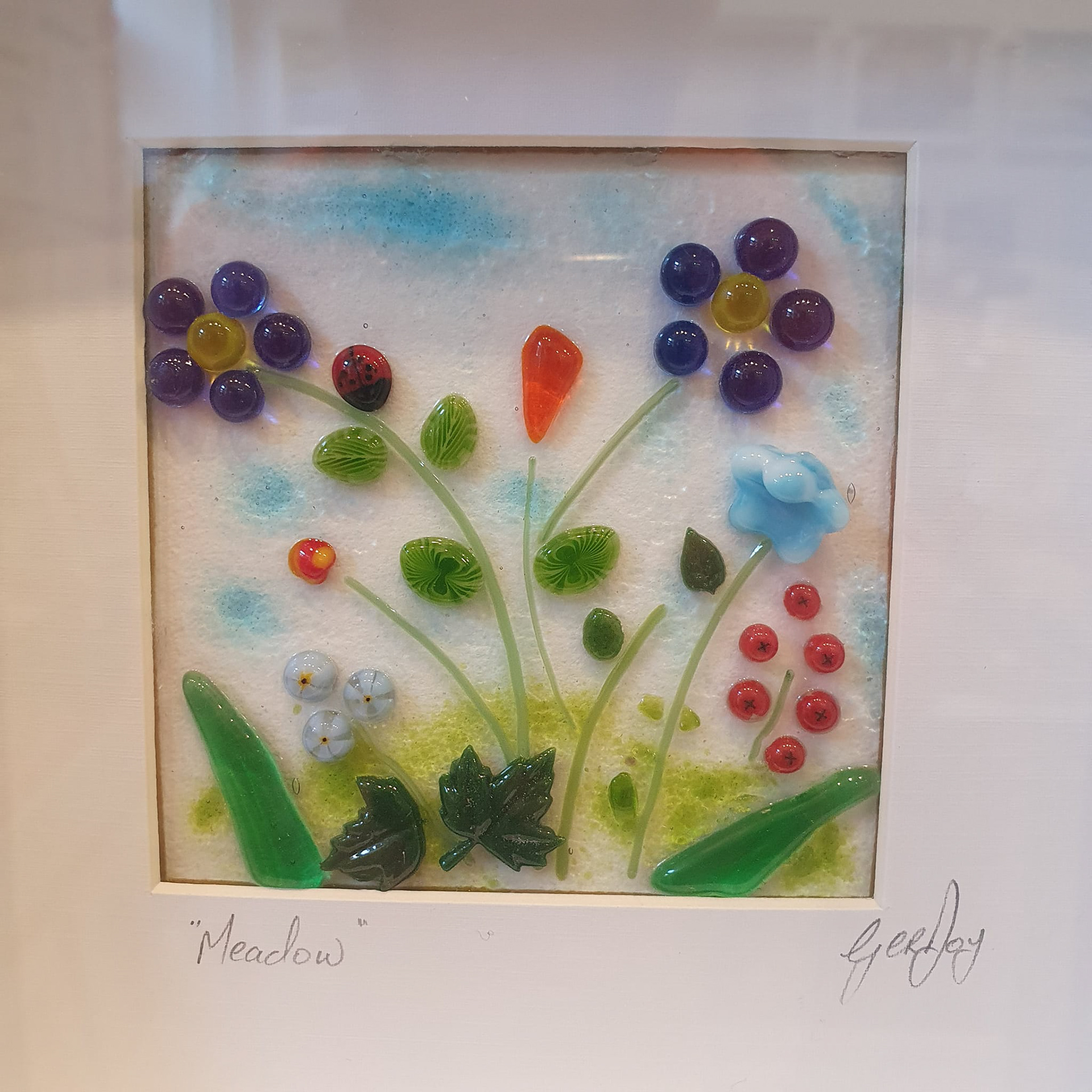 Fused Glass Art, Framed - Floral Themed from €45