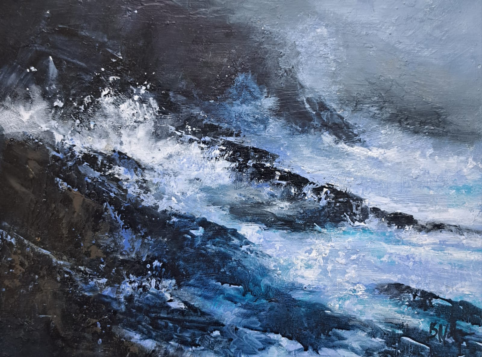 Shadows 46x36cm Mixed Media €390.(white frame) - SALE €275 (Achill)