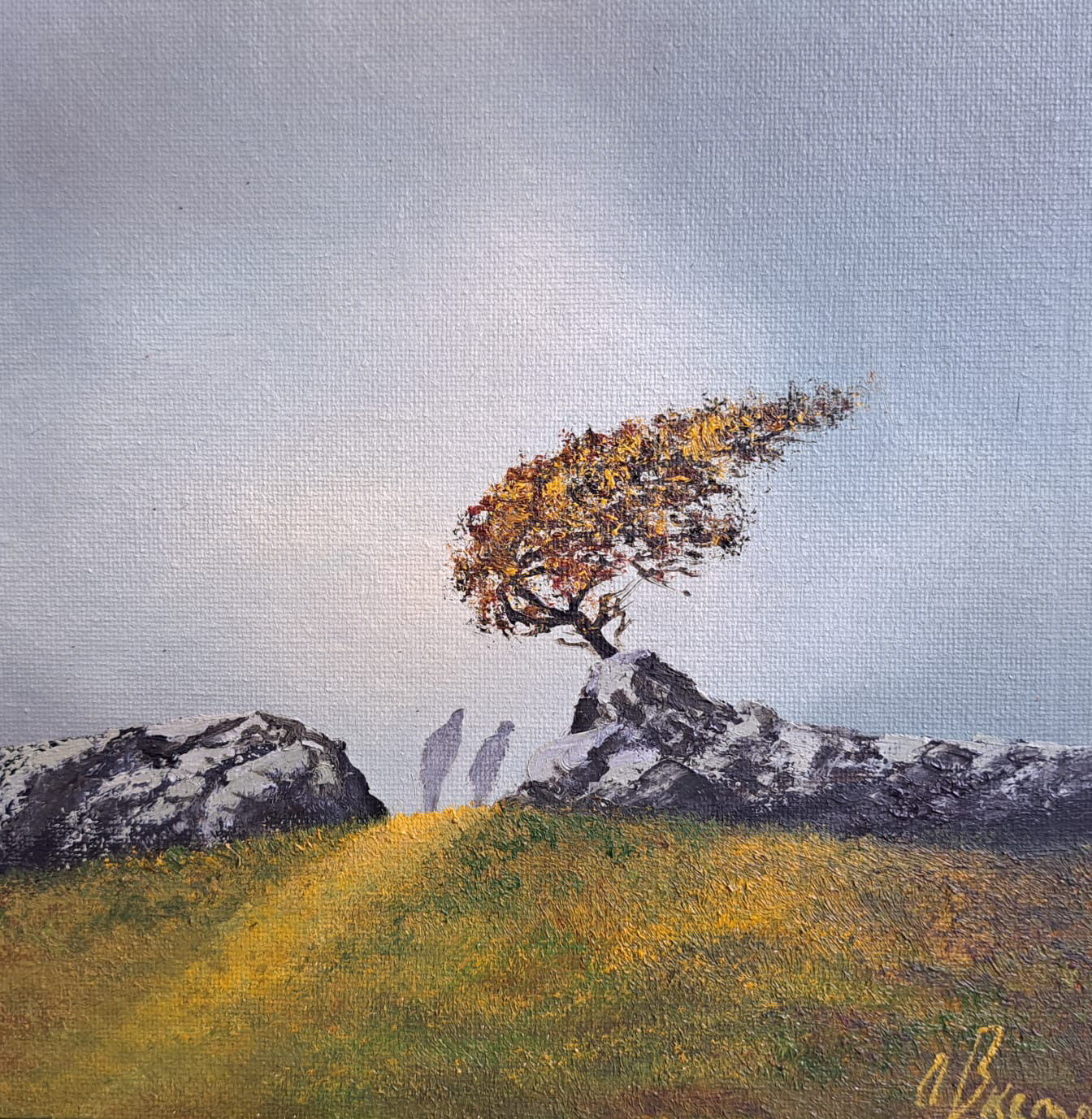 SOLD - A day of hiking, 8"x 8" Canvas - €250, framed
