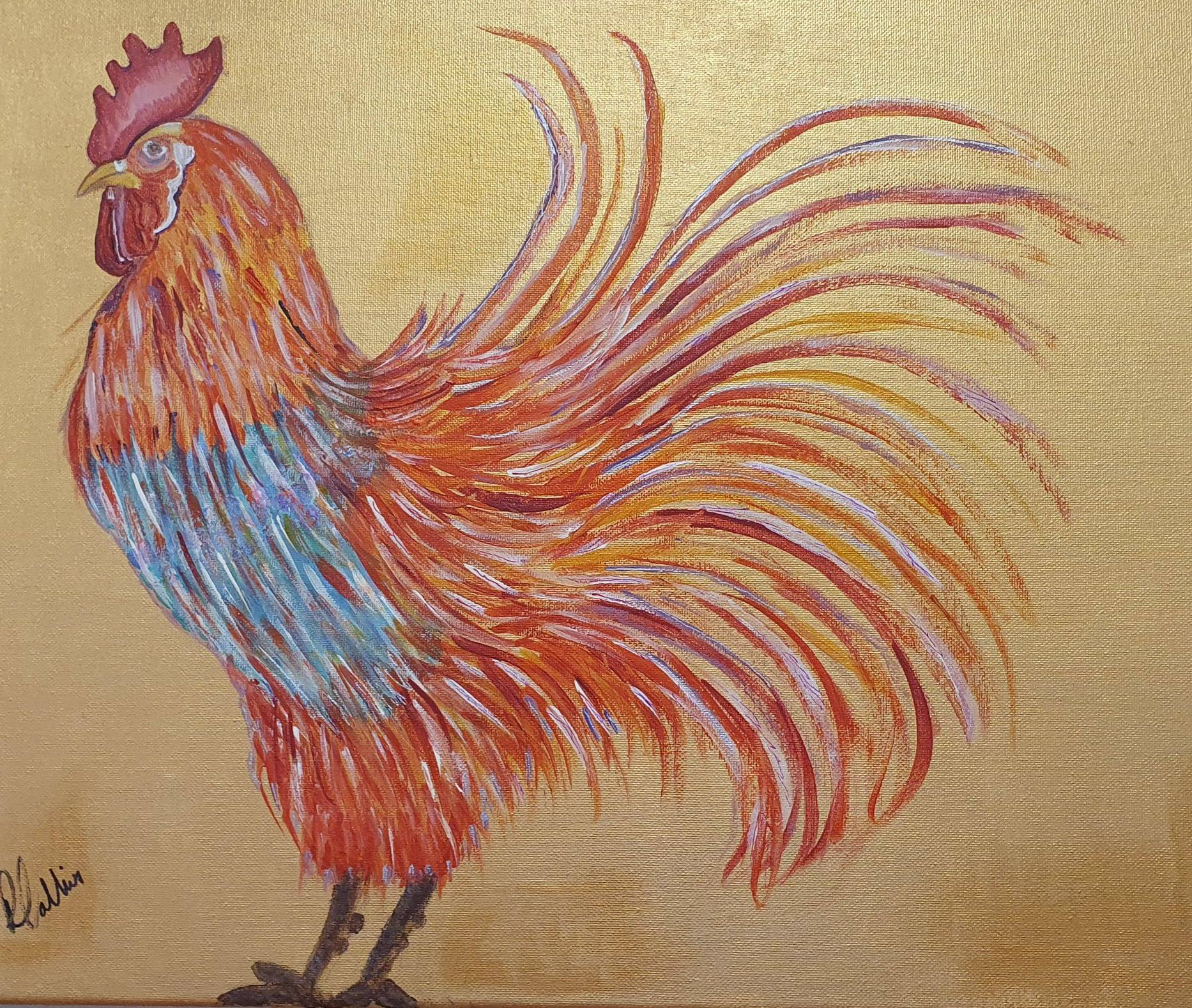 Cockerel - Original acrylics on canvas by Artist Debra Collins €160