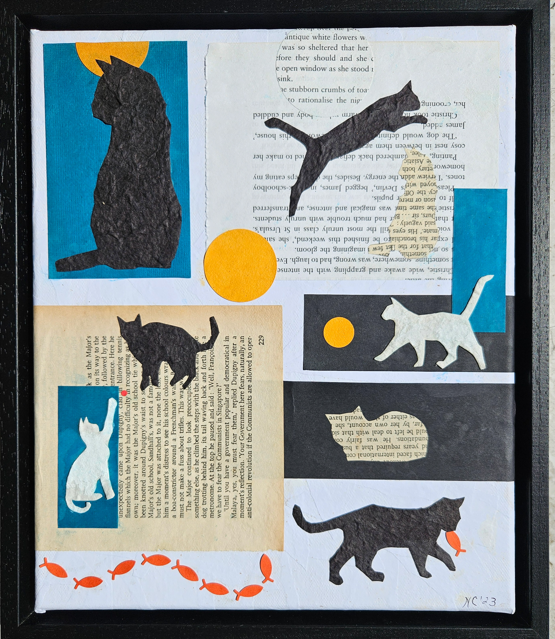 Cat Collage, 13" x 11" €70 (framed)