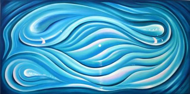 'It only takes one drop to start and ocean' - €750.  16" x 31" (23" x 38", framed)