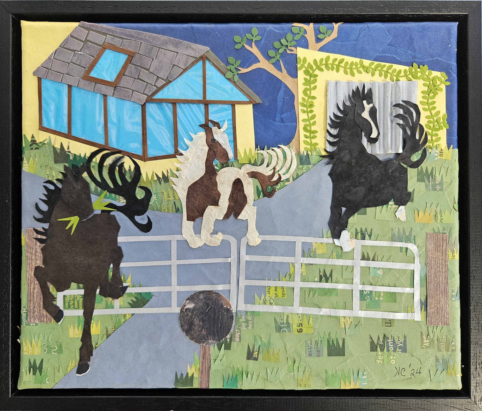 On the Road to Portlaw - 10 x 12 inches plastic wrap without frame €35.or with plain black frame €70