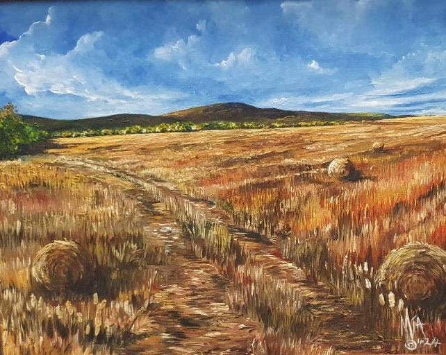 Sliabh na mBan & Haybales €350 (20" x 24")