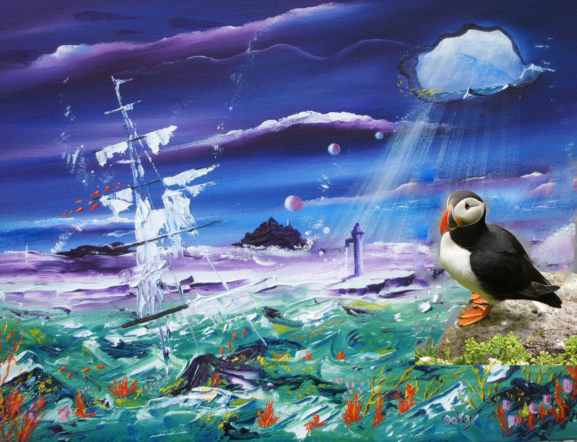 A huffin and a puffin