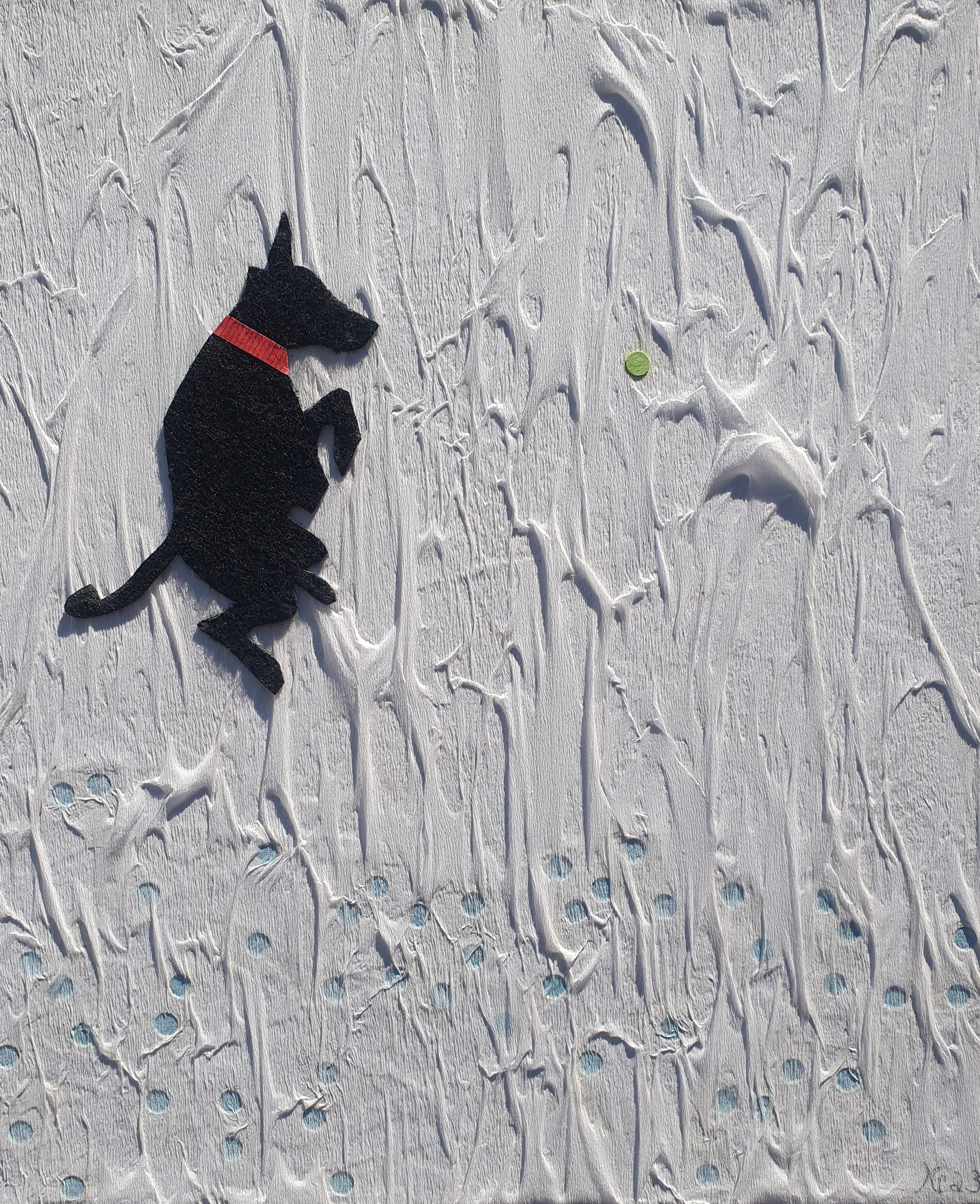 Ball Ball! Ball! 10 x 12 inches plastic wrap without frame €35 or with plain black frame €70