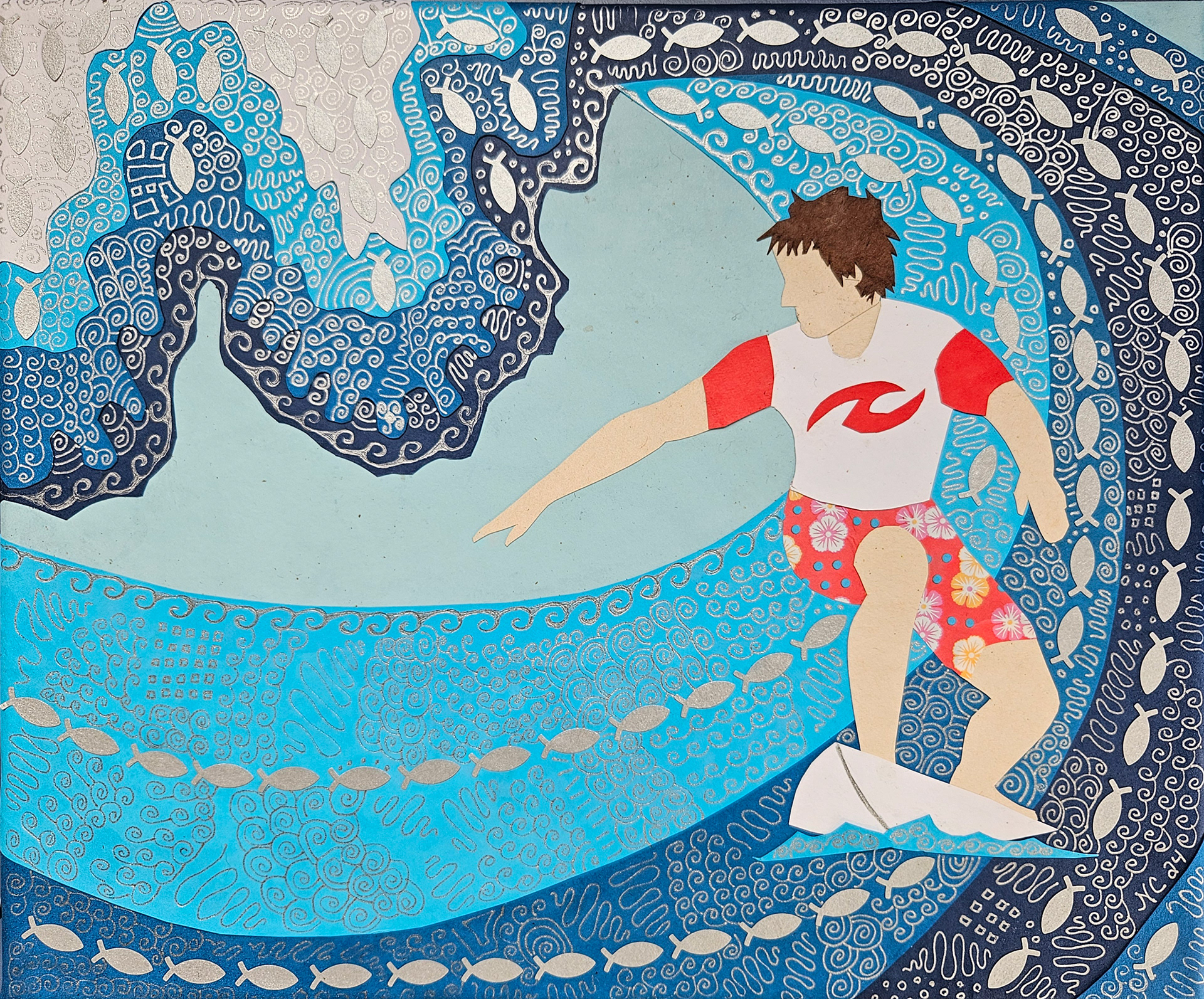 Surfer Silver, 13" x 11"€70 (framed)