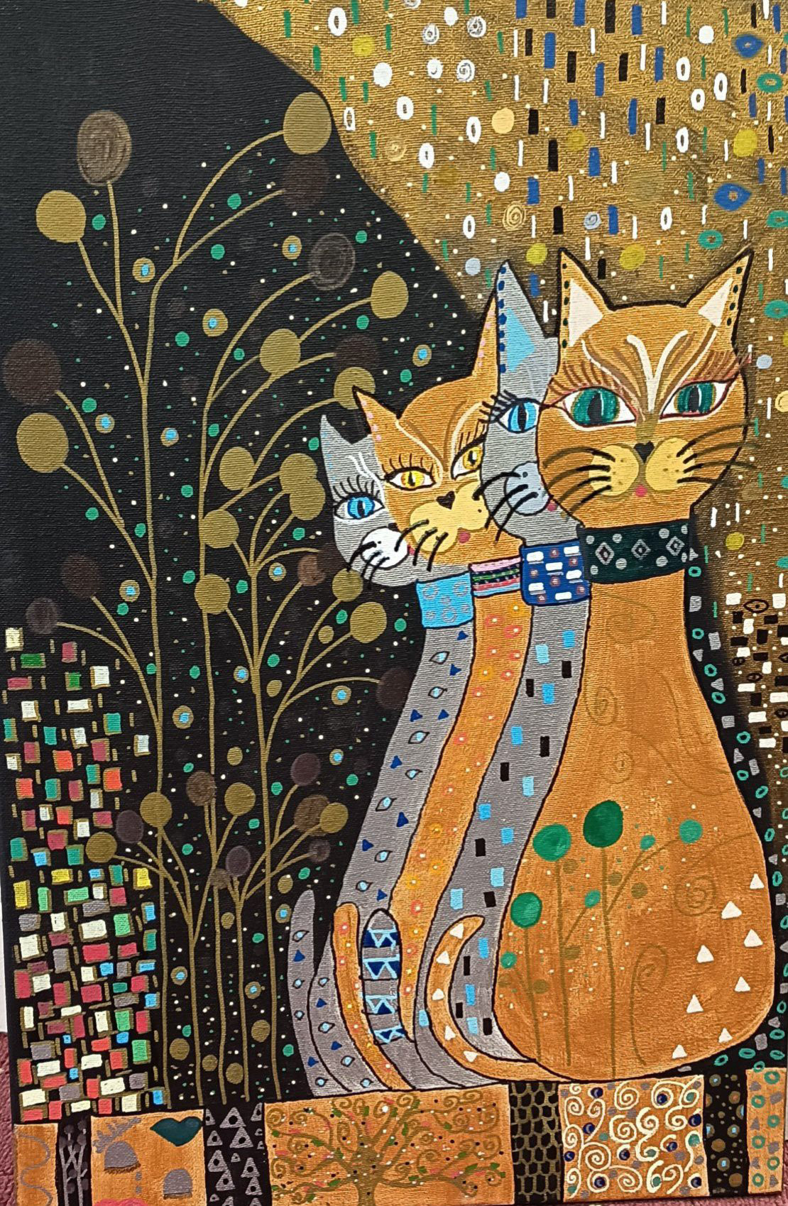 Klimt Cats II - 16" x 24", €160 unframed