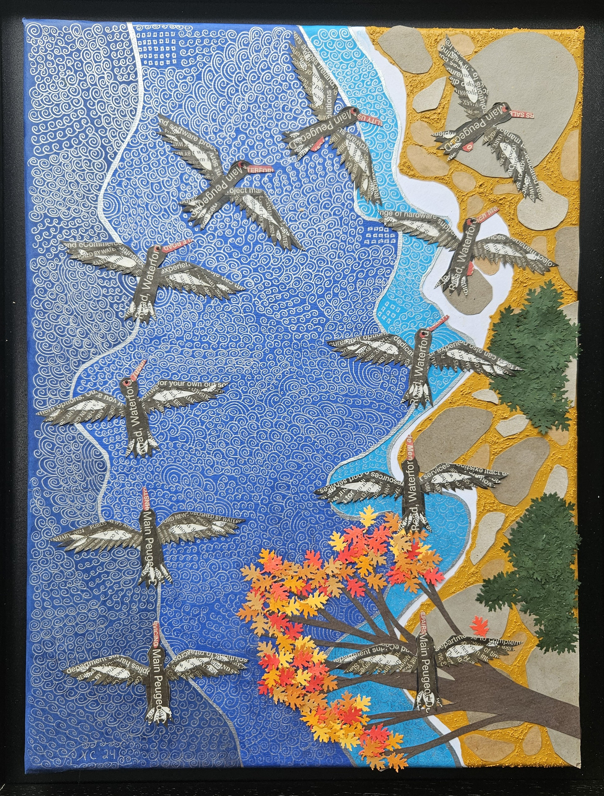 Fly over 15" X 19", framed €120