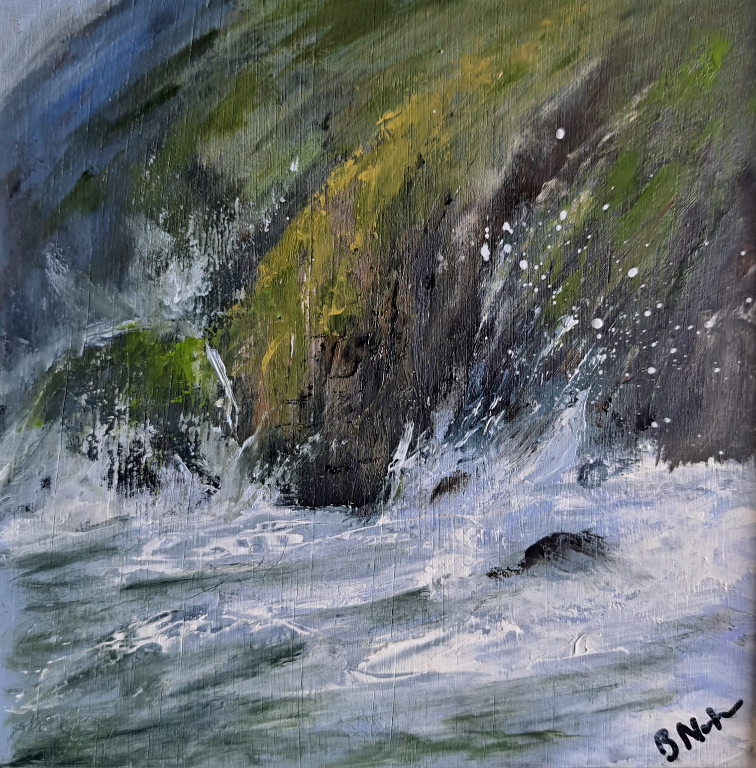 SOLD - BN010 Copper Coast II 23x23cm Oil on panel €100.00
