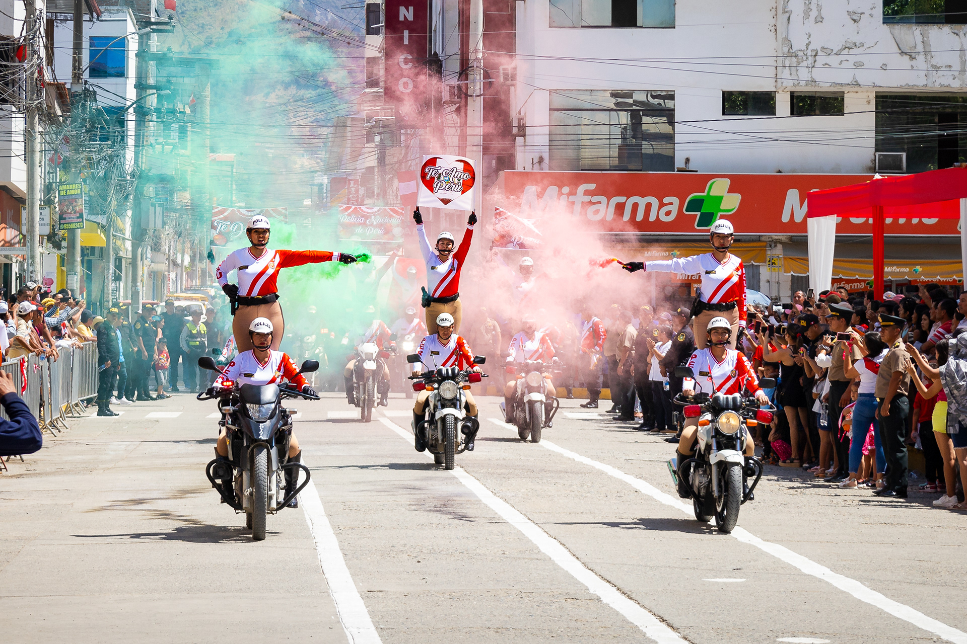 Celebrations of the "fiestas patrias" in Jaén, Perú