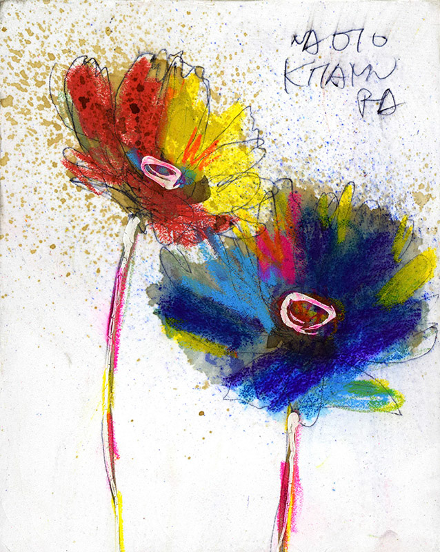 21697　あの日と同じ並びだね　花