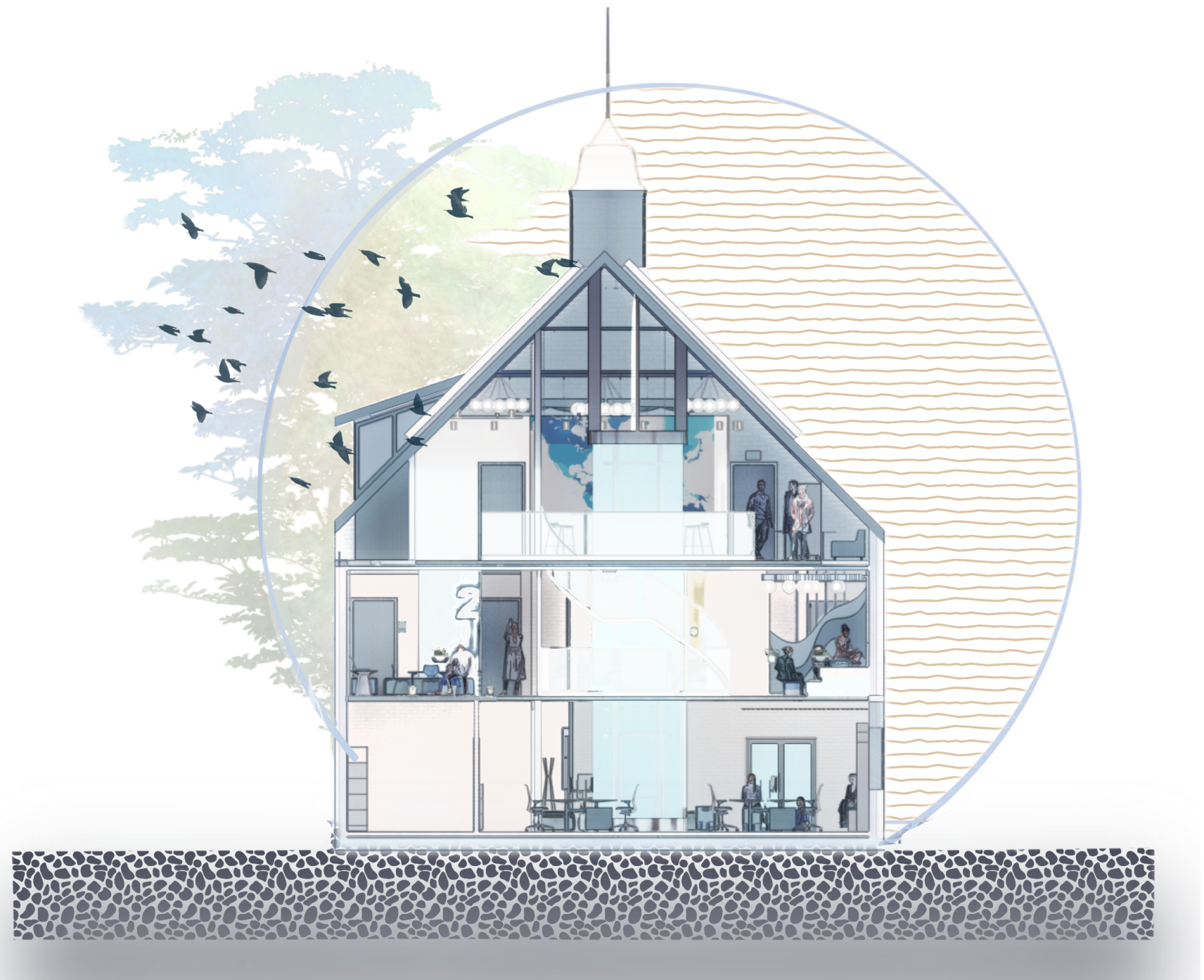 Building section by H. Baktash