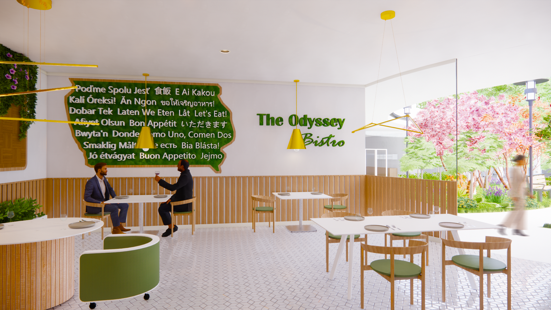 Bistro with atrium view