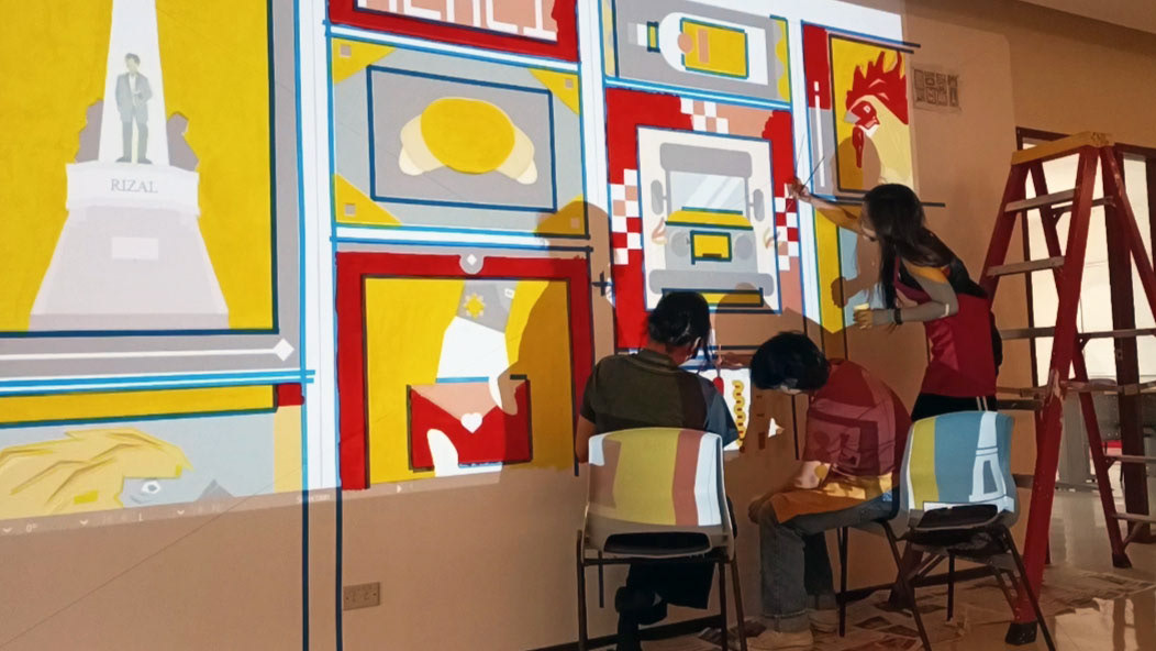 With Mural Assistants: Shamgar Espina and Michelle Mangalindan
