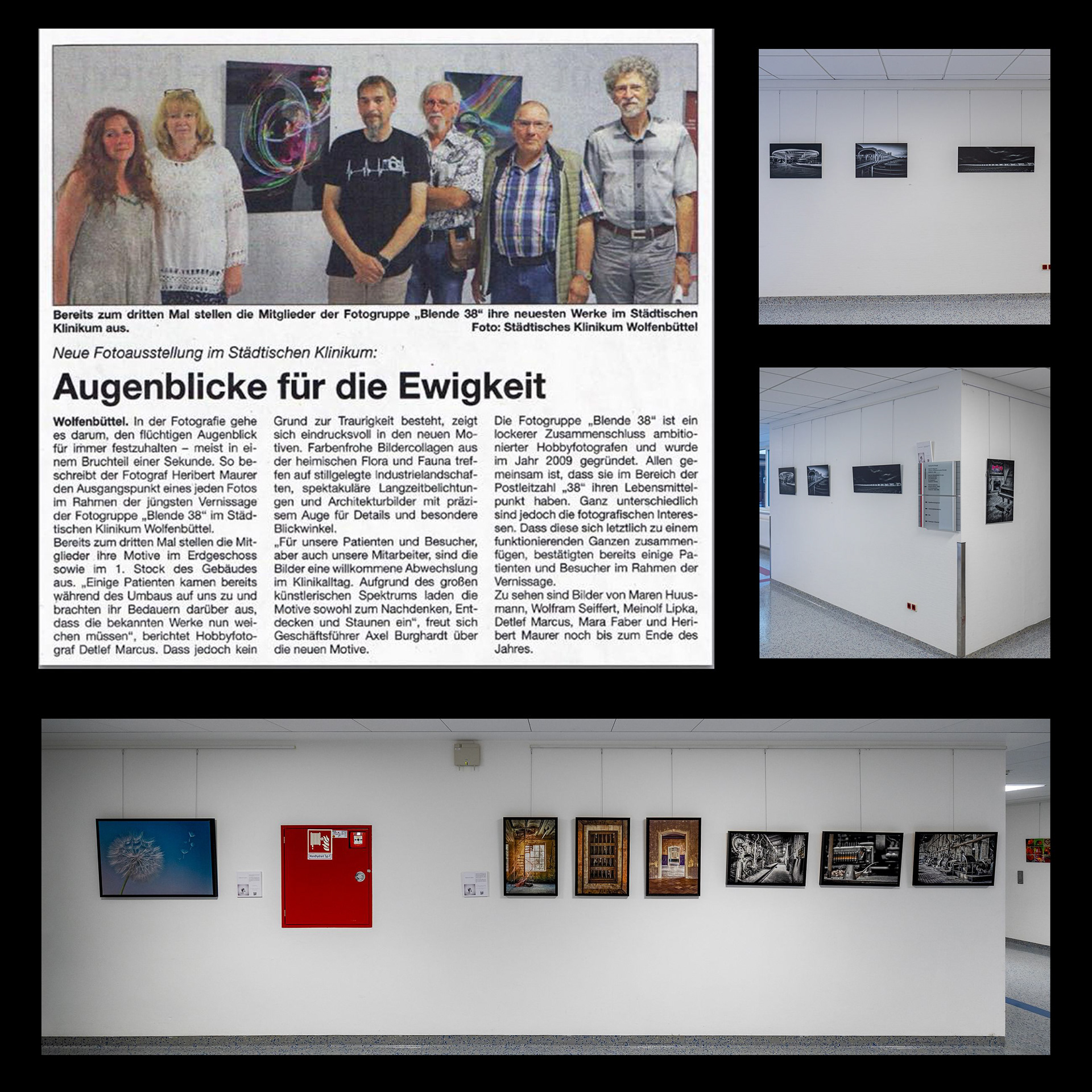 20.06.2019 - 19.01.2019  Ausstellung Blende 38: "6 aus 38"  Klinikum Wolfenbüttel  Vernissage 20.06.2019 17.00 Uhr
