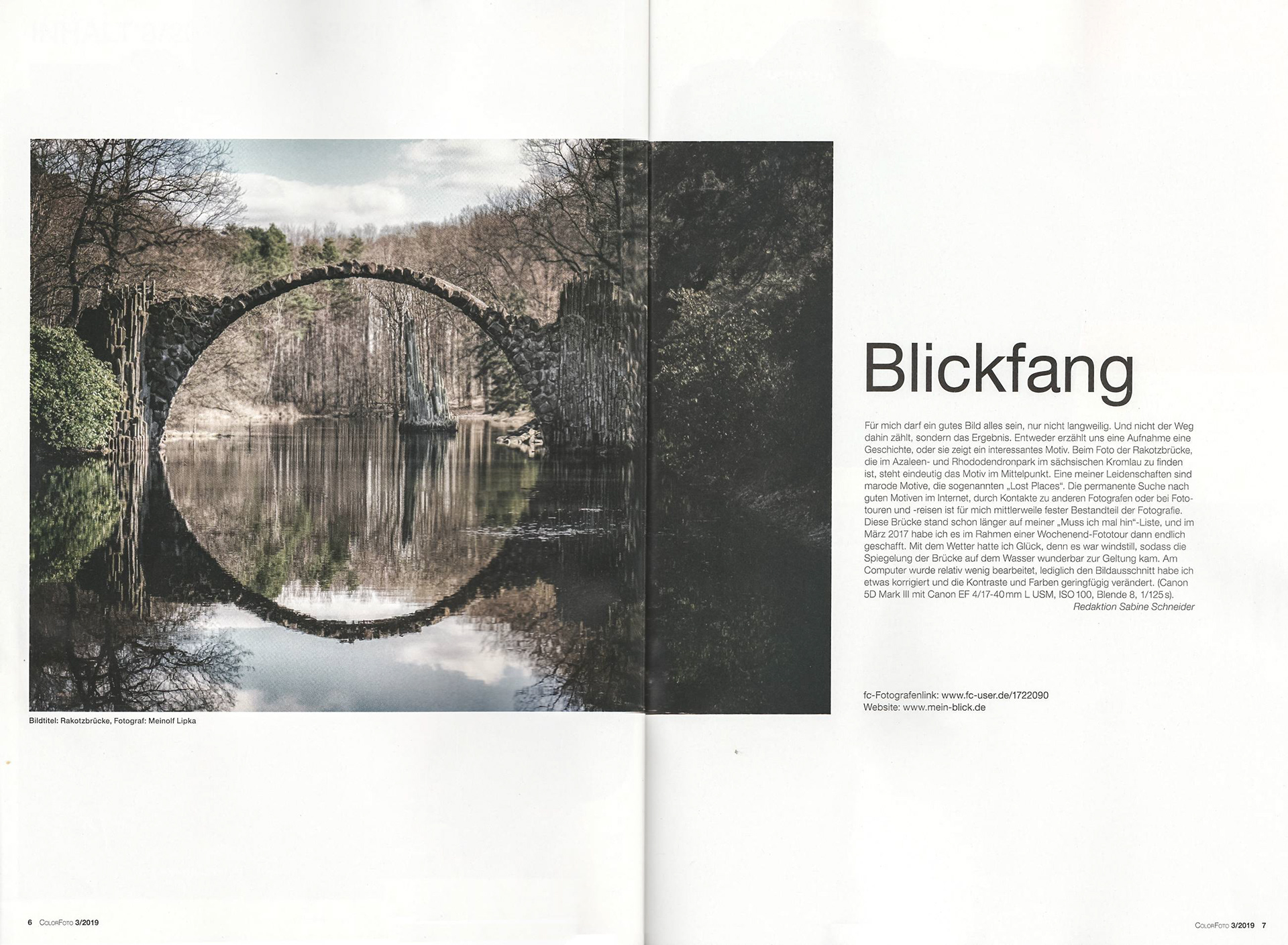 09.02.2019   Zeitschrift ColorFoto Ausgabe 03/2019  Bild des Monats