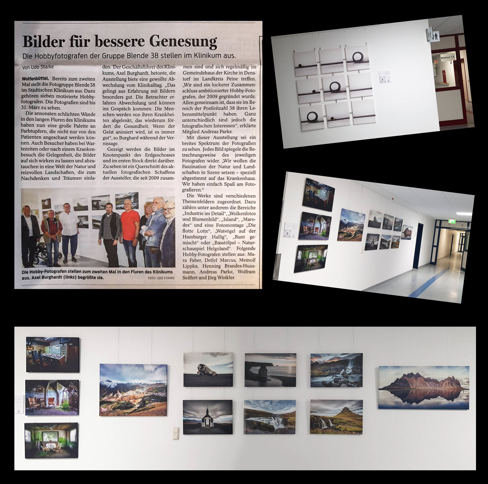 18.10.2018 - 18.06.2019  Ausstellung Blende 38: "7 aus 38"  Klinikum Wolfenbüttel  Vernissage 18.10.2018 17.00 Uhr                                                                     	
