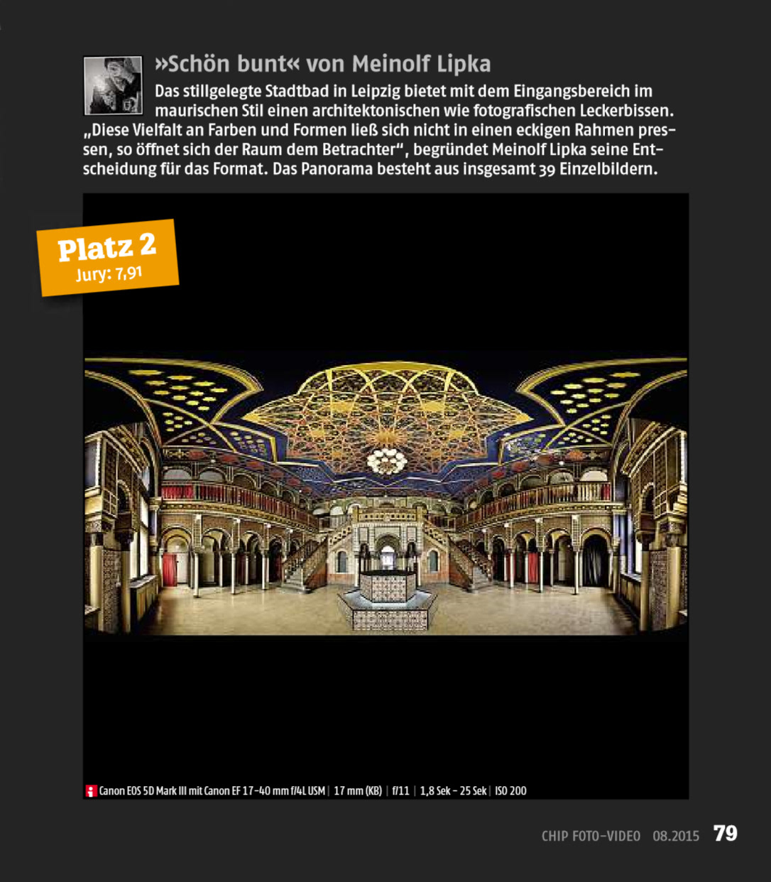 01.07.2015  Zeitschrift CHIP Foto Video   Ausgabe 08/2015  2. Platz PRAXIS Fotowettbewerb    	