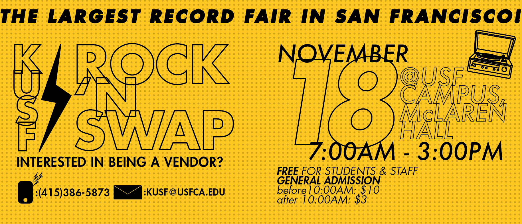 SF Guardian advertisement for the KUSF Rock 'N Swap