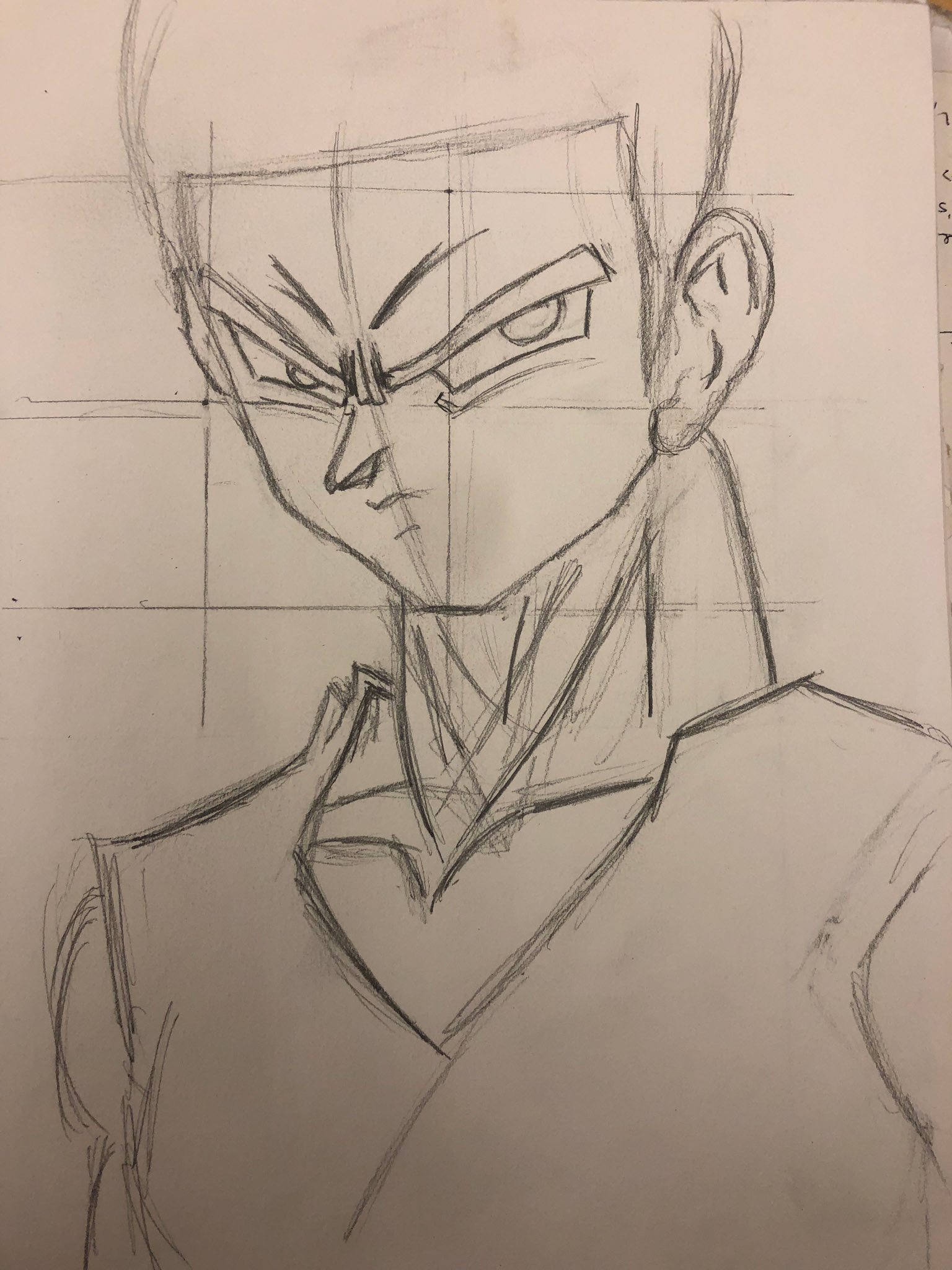 Self Portrait Sketch #2(Different Drawing Style-Dragon Ball Z)