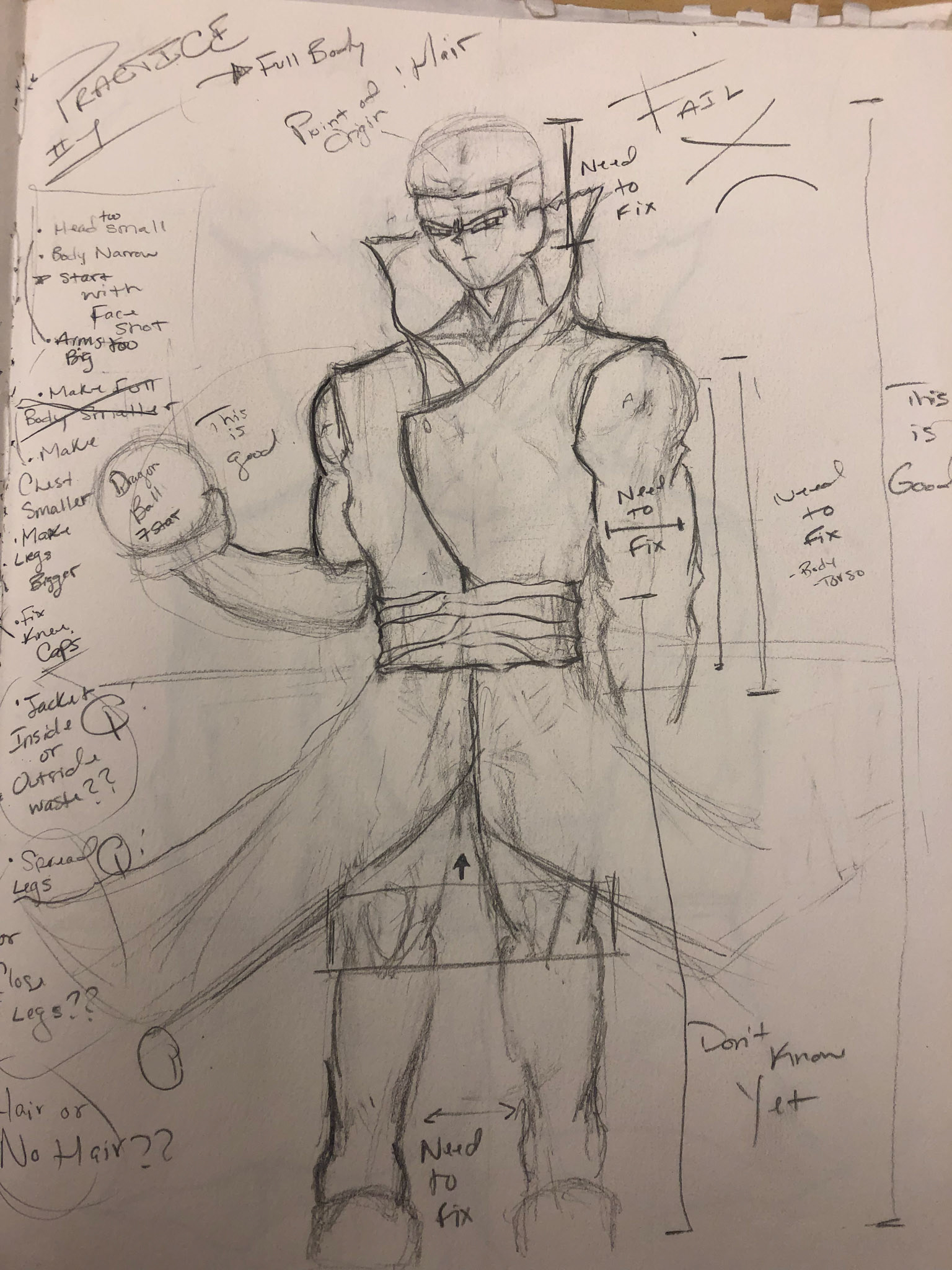 Self Portrait Sketch #3(Different Drawing Style-Dragon Ball Z)
