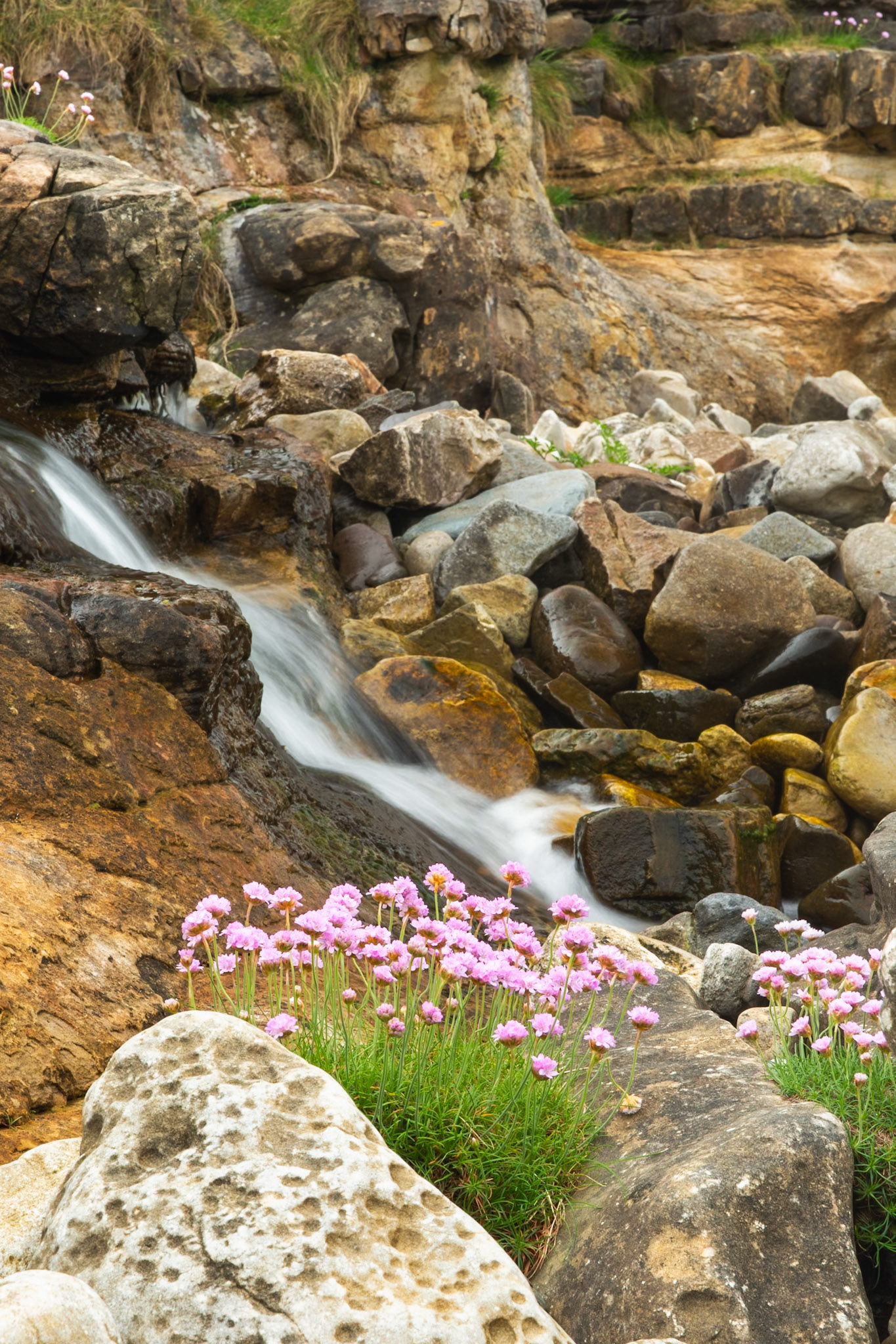 Mini falls onto beach