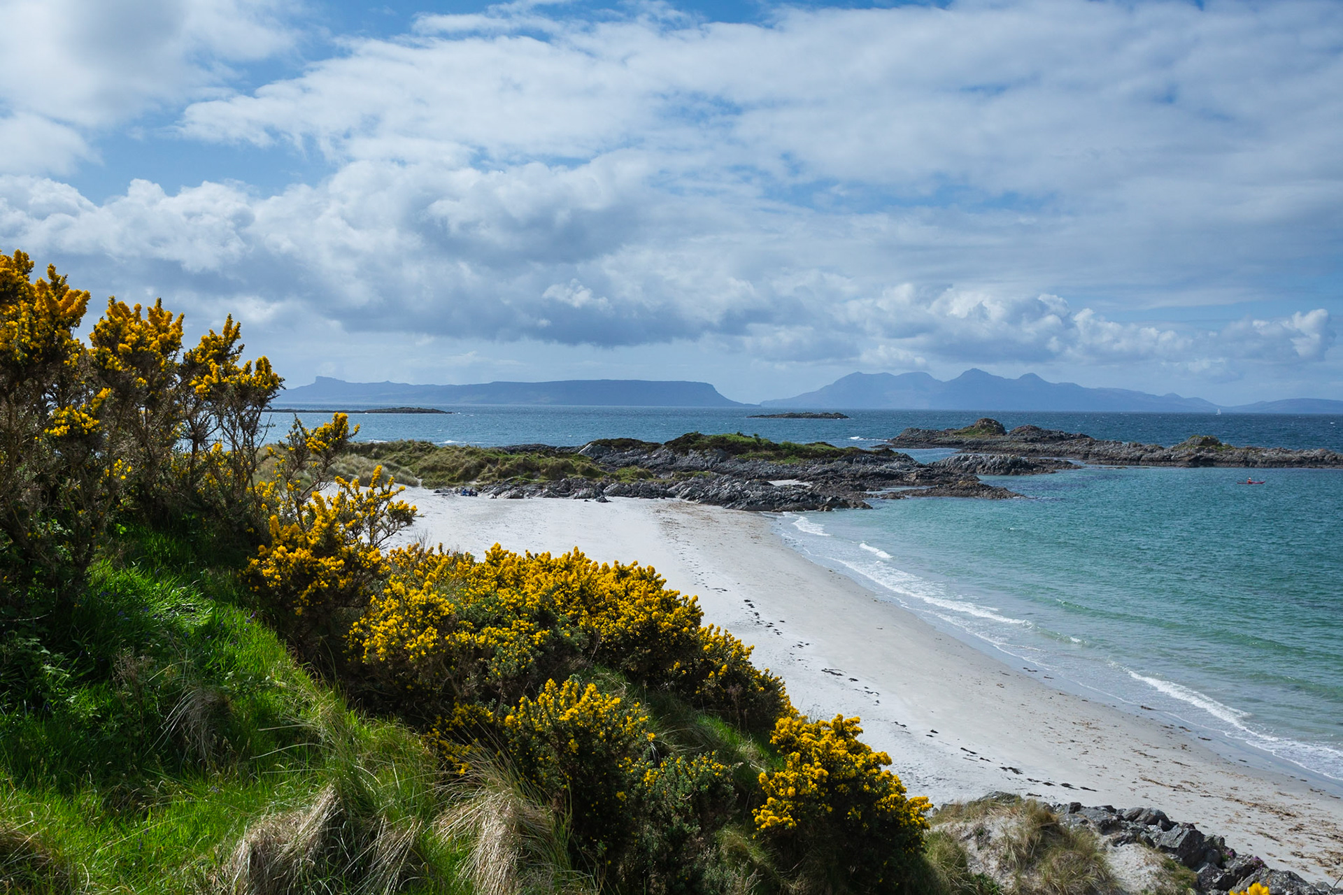 Camadarach beach - looking to Rum & Eigg