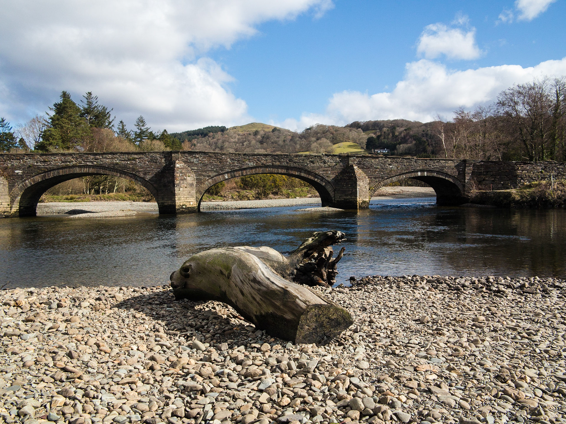 The old Bridge at Llanelltyd, Snowdonia