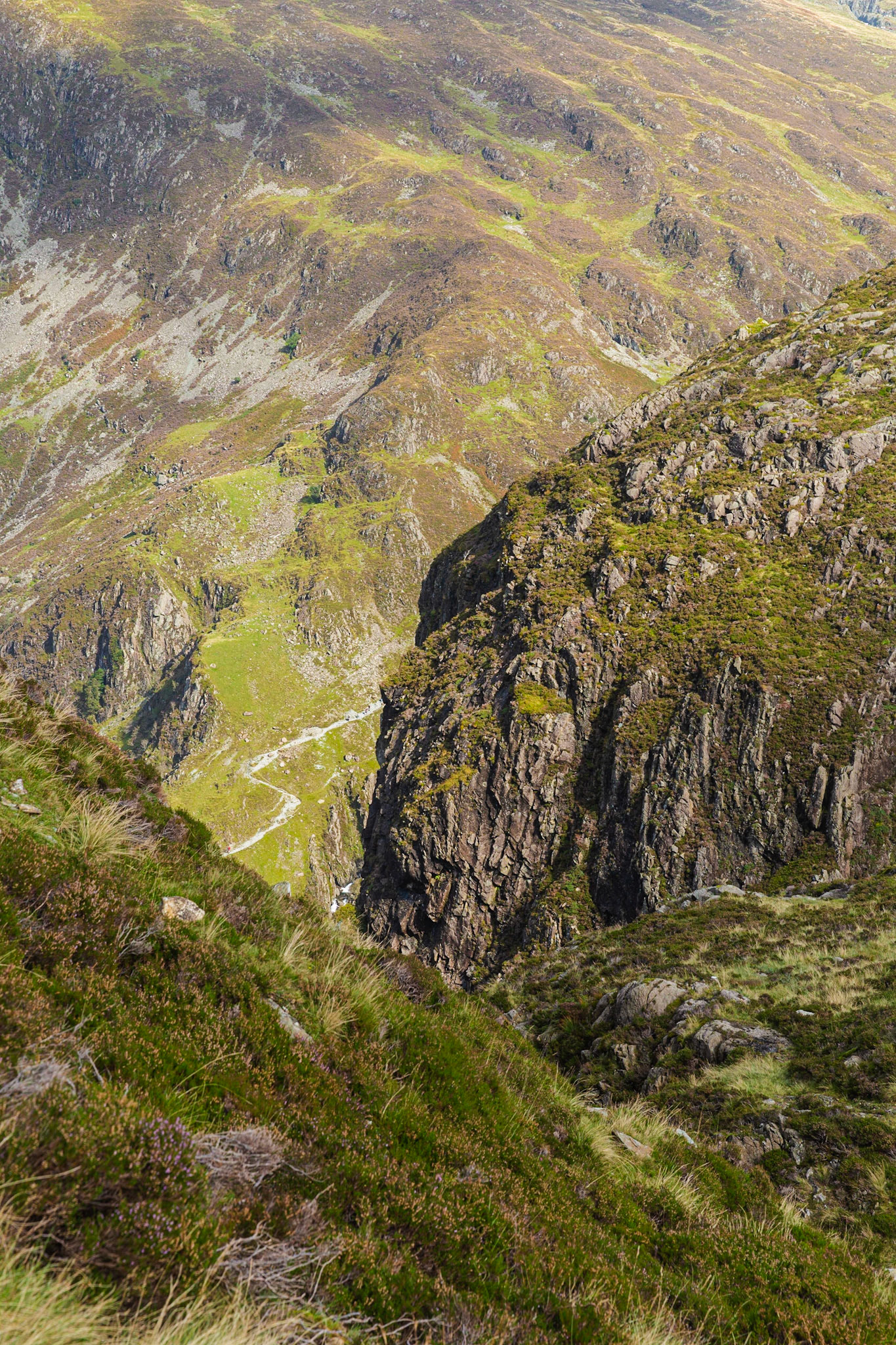 Looking down on path along Fleetwith Pike along Warnscale Bottom from near Haystacks