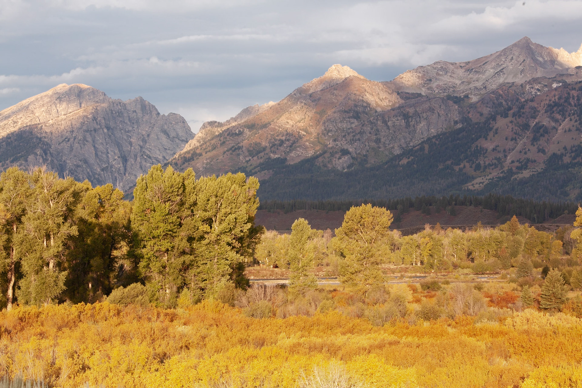 Morning glow on Grand Tetons