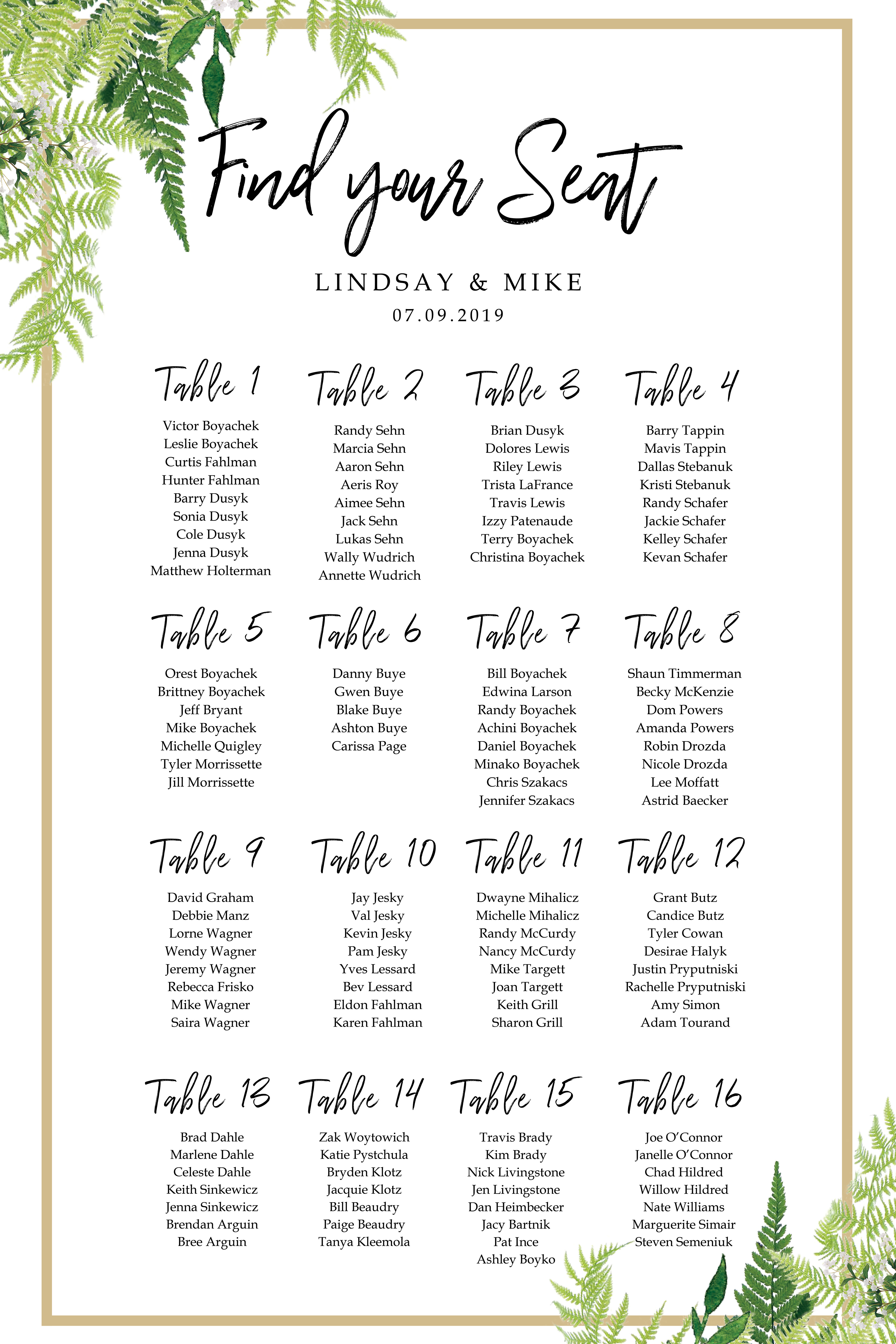 Seating Chart