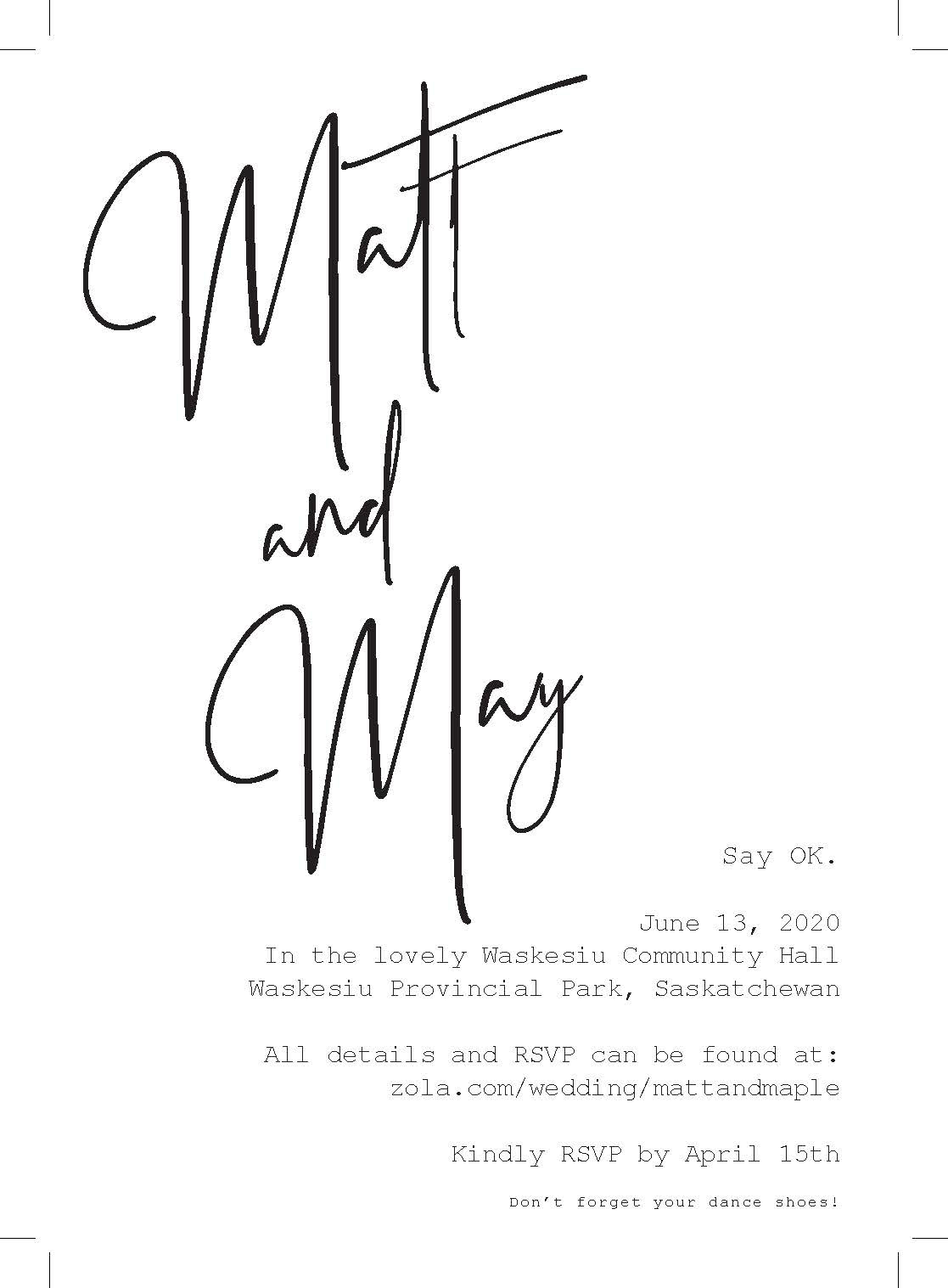 Wedding Invite (front)