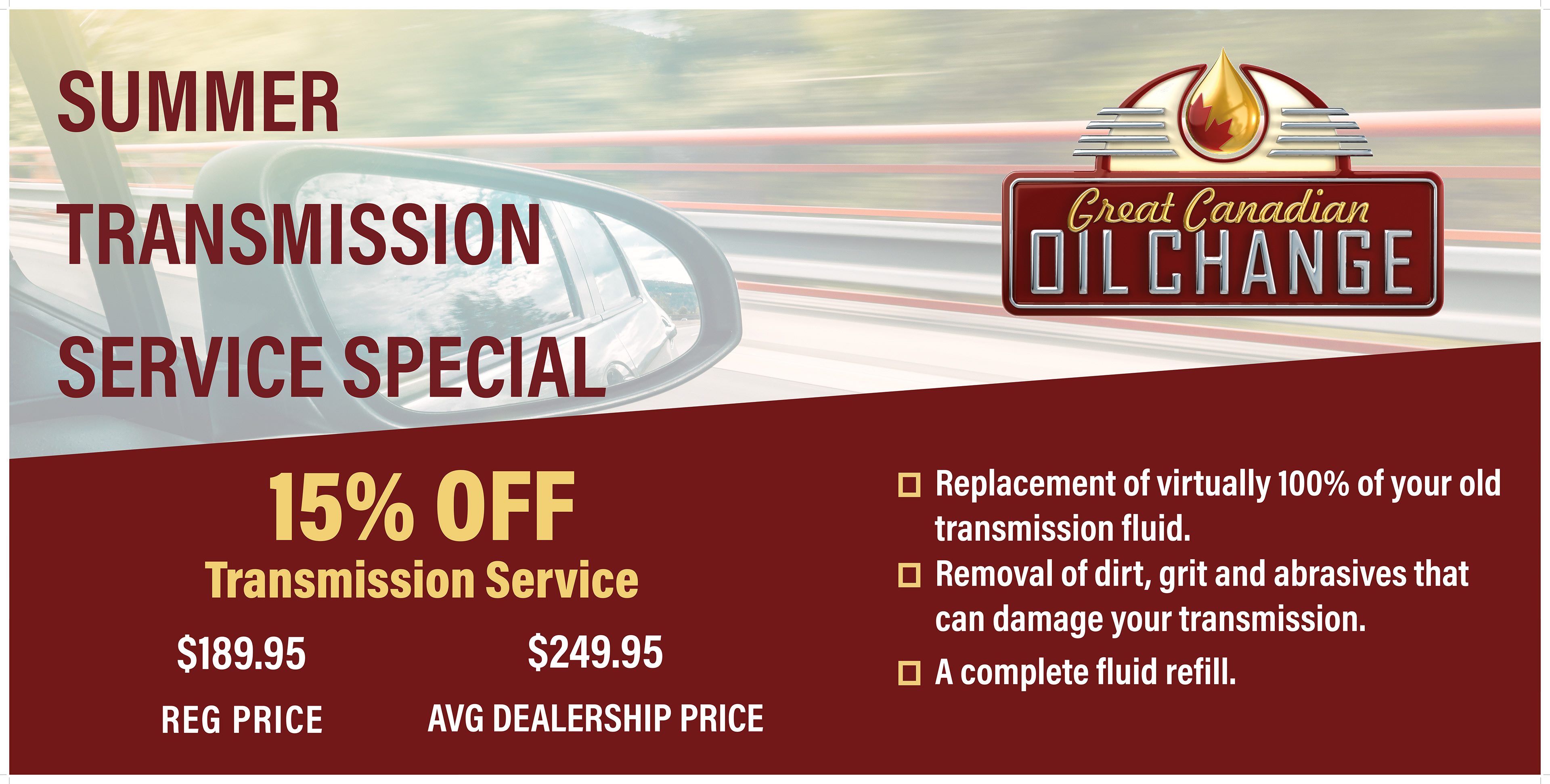 Great Canadian Oil Change Regina 2ftx4ft Chloroplast advert