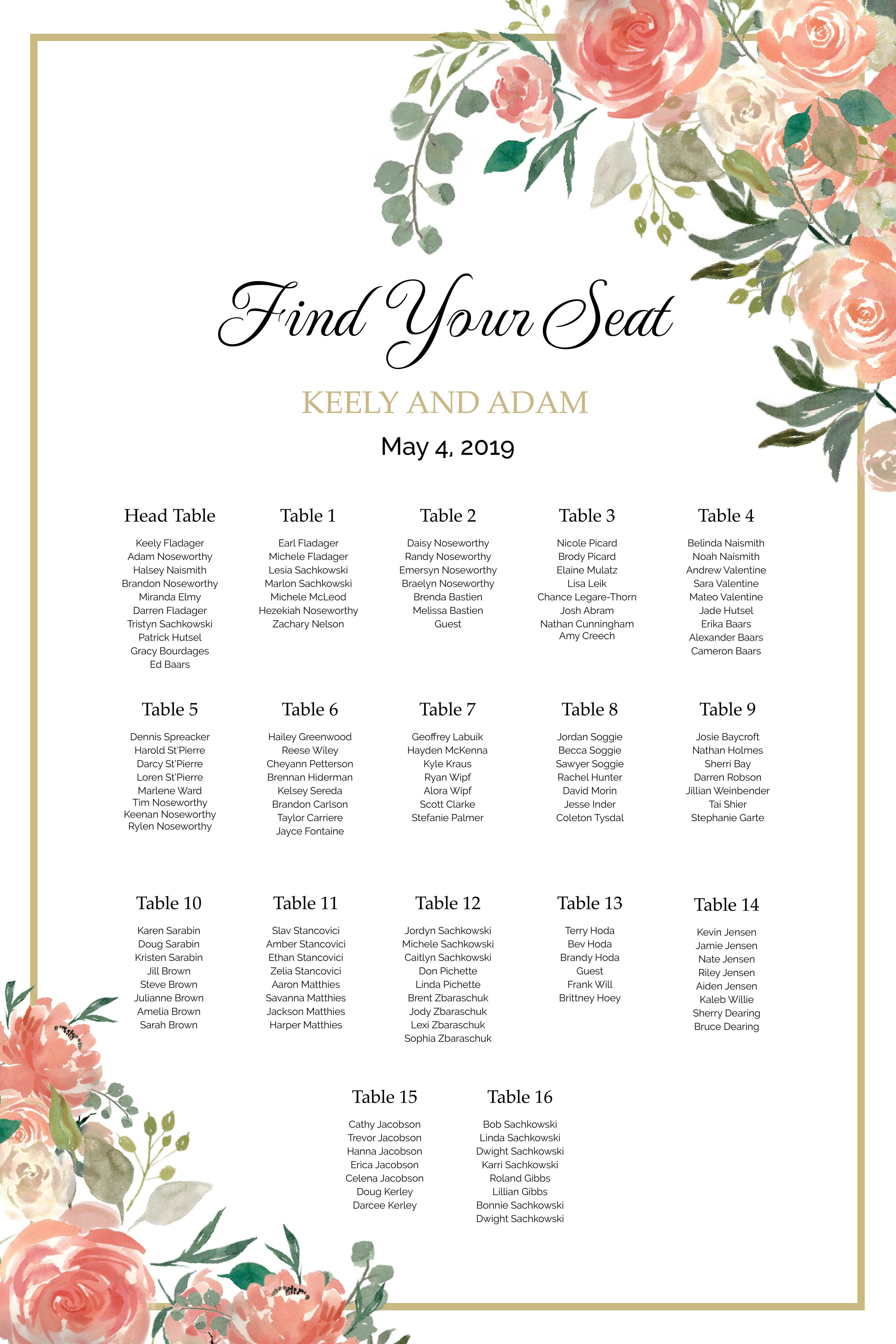 Seating chart