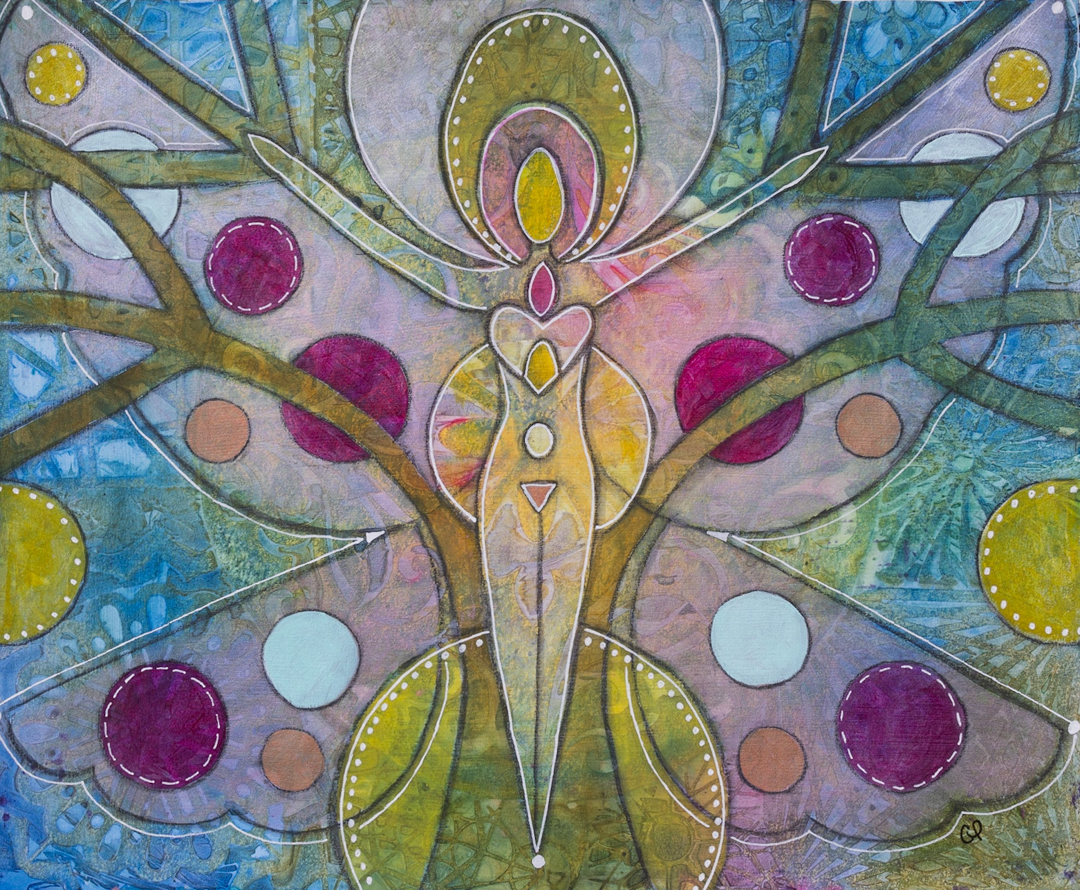 Heart Opening - 35cm (14in) x 43cm (17in) mixed media on paper