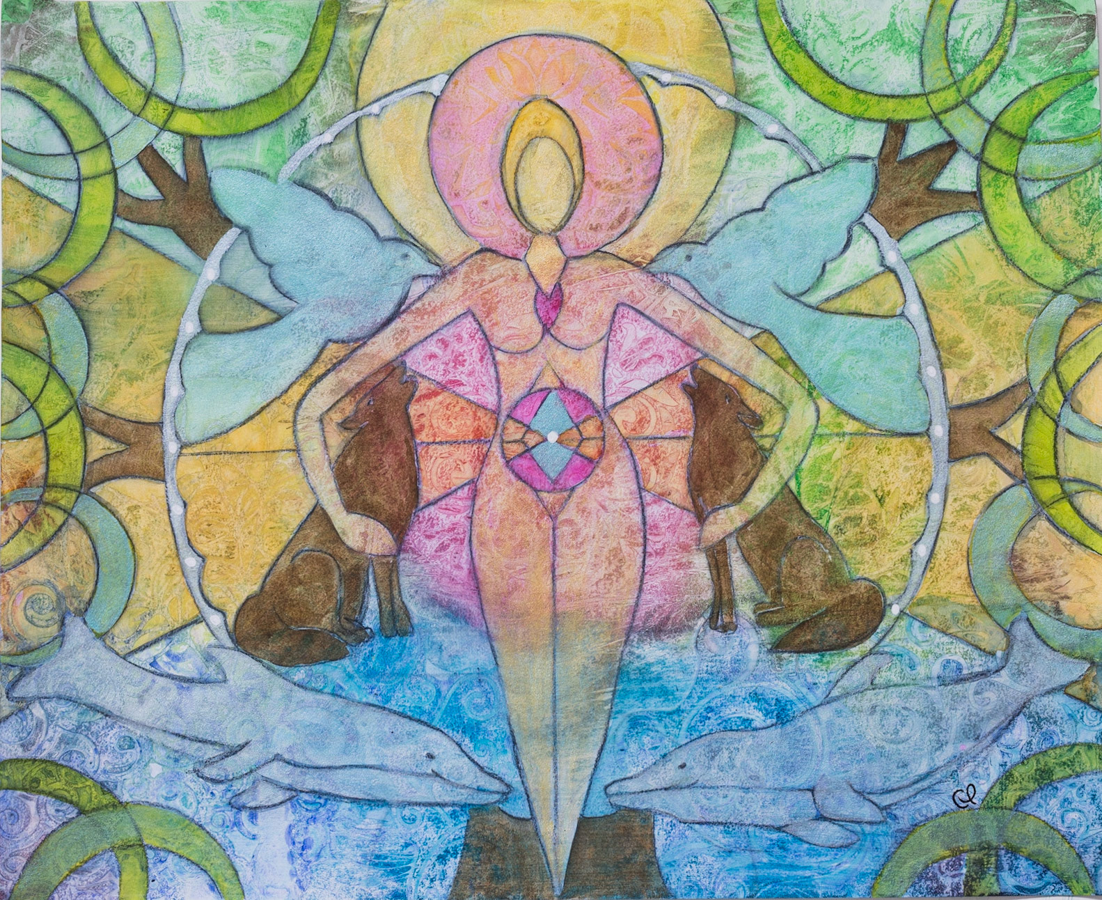 Belonging to the Whole - 35cm (14in) x 43cm (17in) mixed media on paper