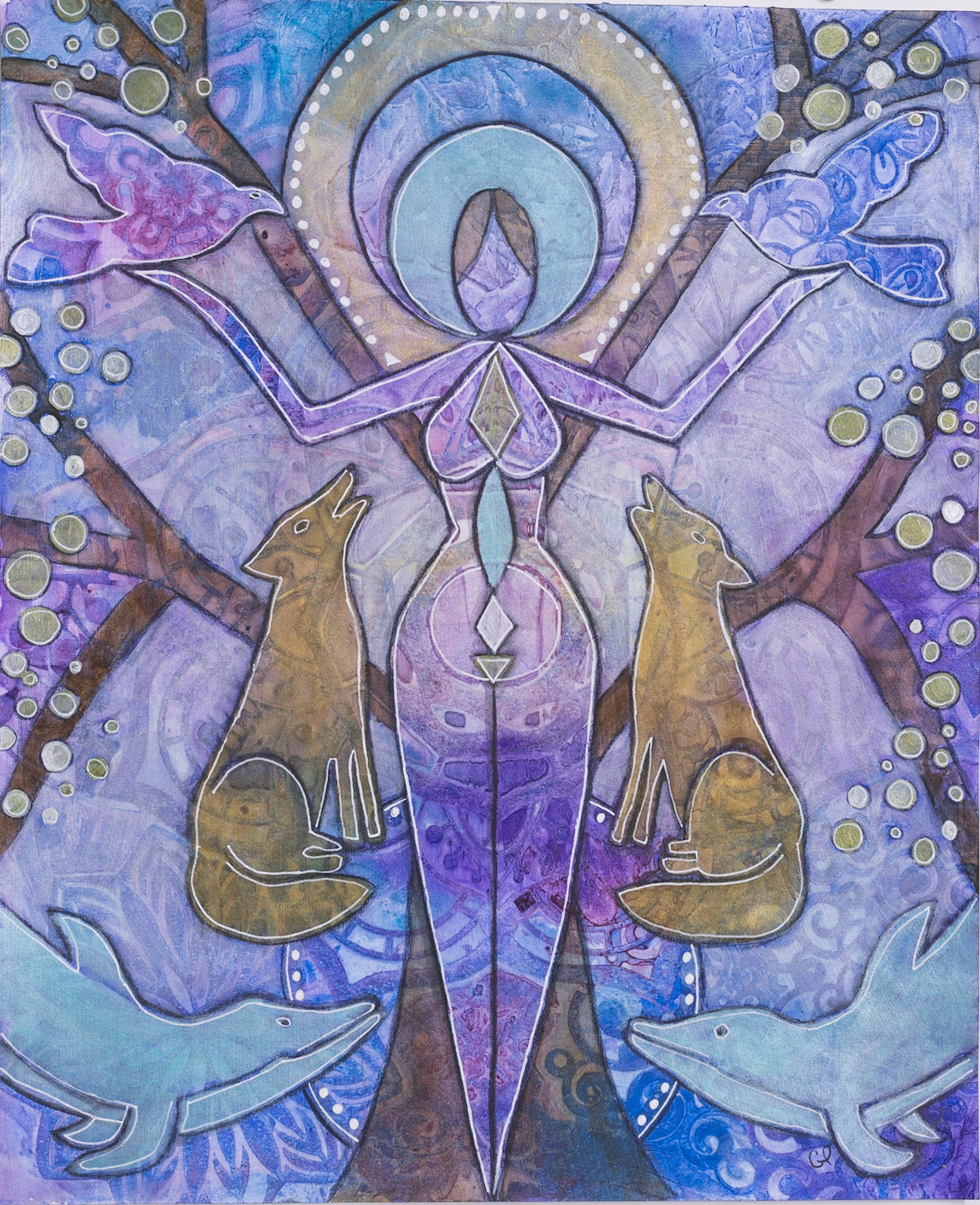 The First Mother-Mother Earth - 35cm (14in) x 43cm (17in) mixed media on paper