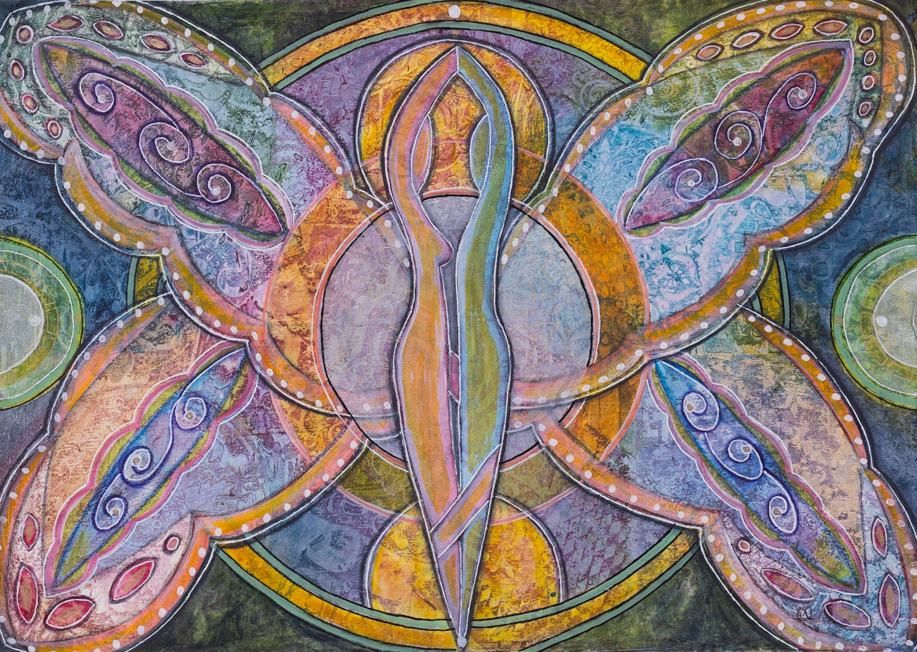 Soul Connection-6 - 35cm (14in) x 50cm (20in) mixed media on paper