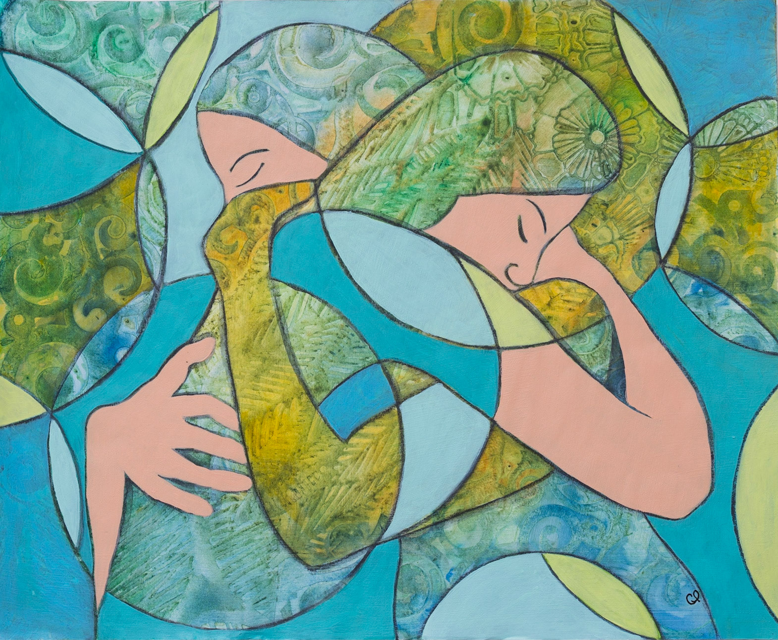 35cm (14in) x 43cm (17in) mixed media on paper