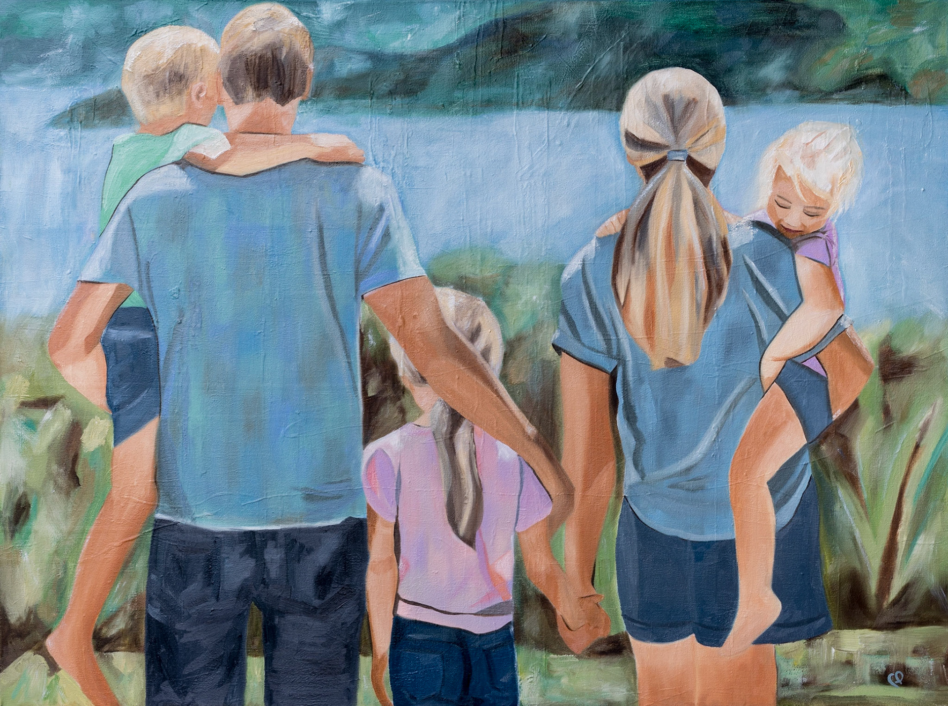 Tom,Rachel, and kids-27, oil on canvas, 1002x760, SOLD