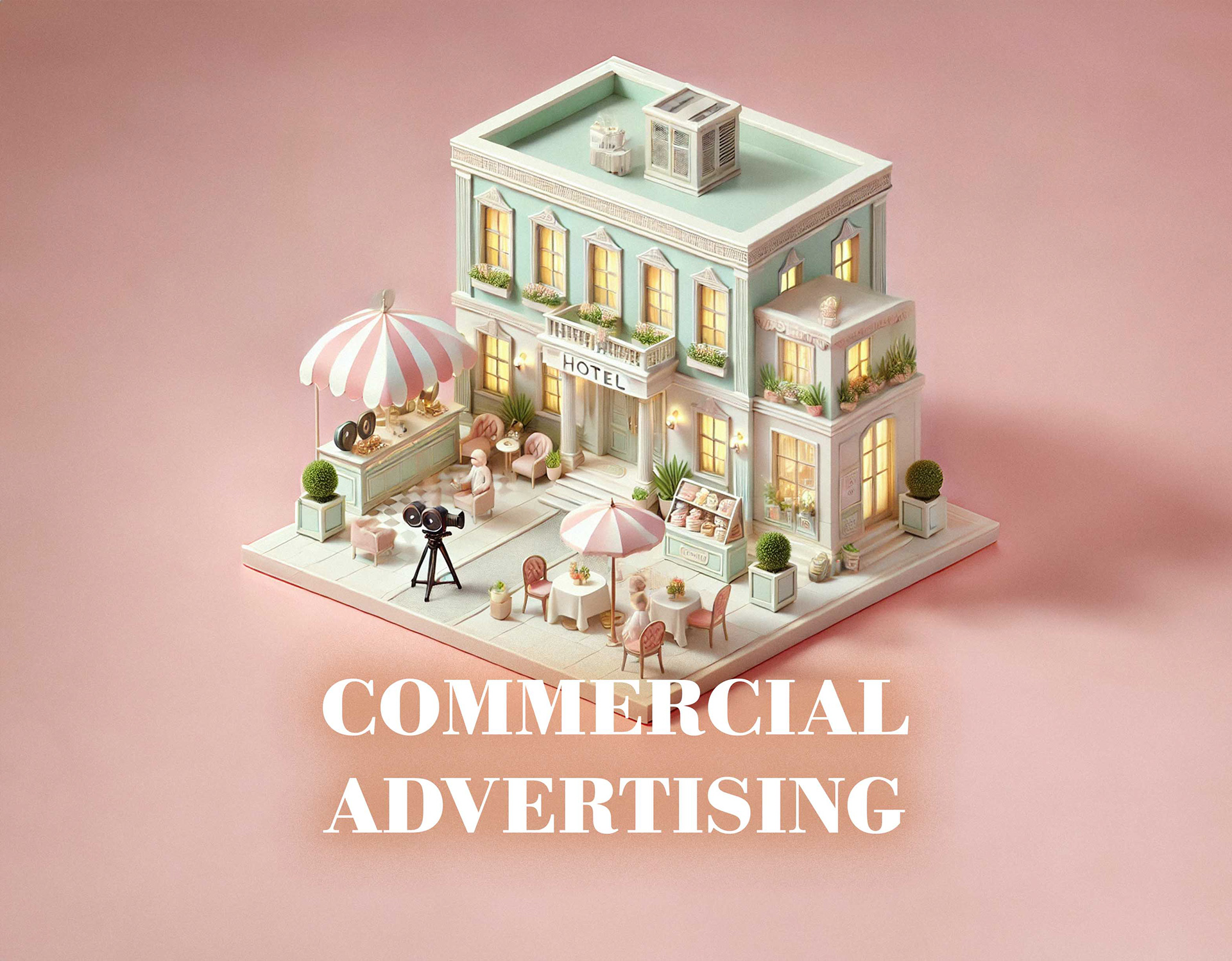 An inviting scene showcasing the vibrant island of Corfu as the backdrop for a commercial advertising video shoot. A professional crew captures the essence of Corfu’s charm, with a modern setup that includes cameras, lighting, and carefully arranged props. The rich blues of the Ionian Sea, sunlit landscapes, and lush greenery provide a captivating atmosphere that enhances the product or service being advertised. The image reflects the blend of natural beauty and professional expertise, capturing the allure of Corfu for commercial storytelling