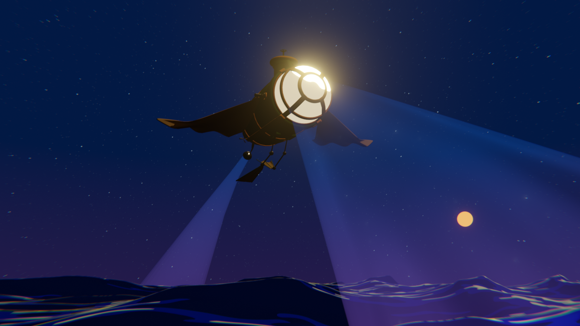 The sky diver. Blender animation