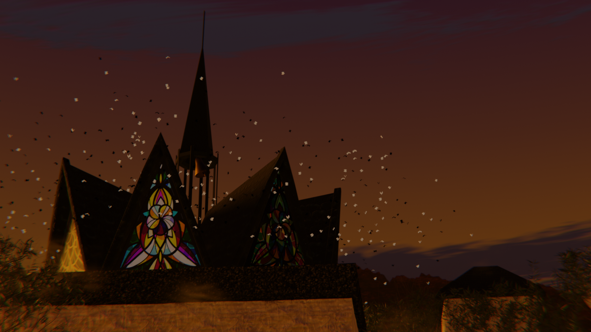 Ringing the bell. 3D Blender Illustration
