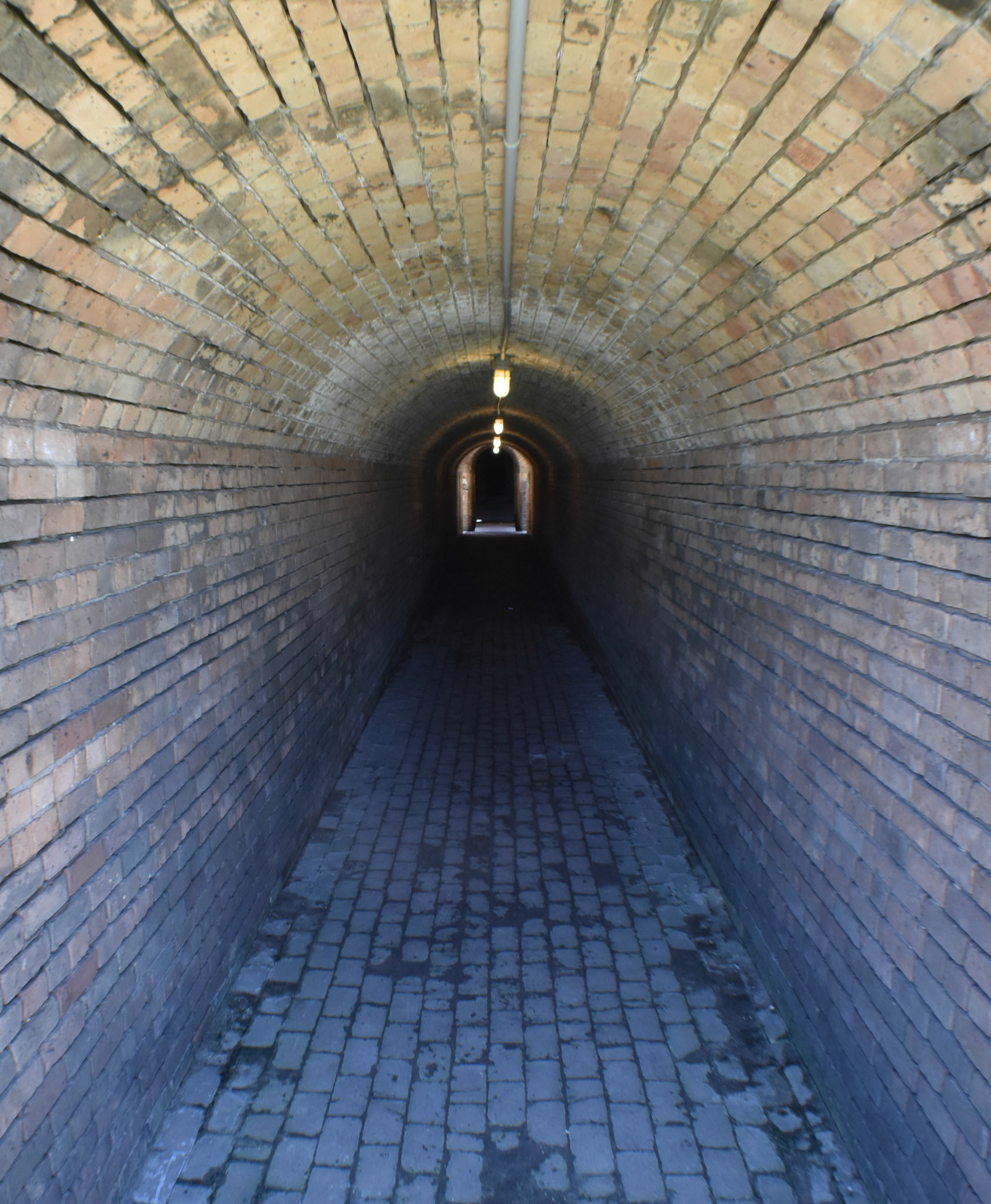 Arched tunnels between gun emplacements