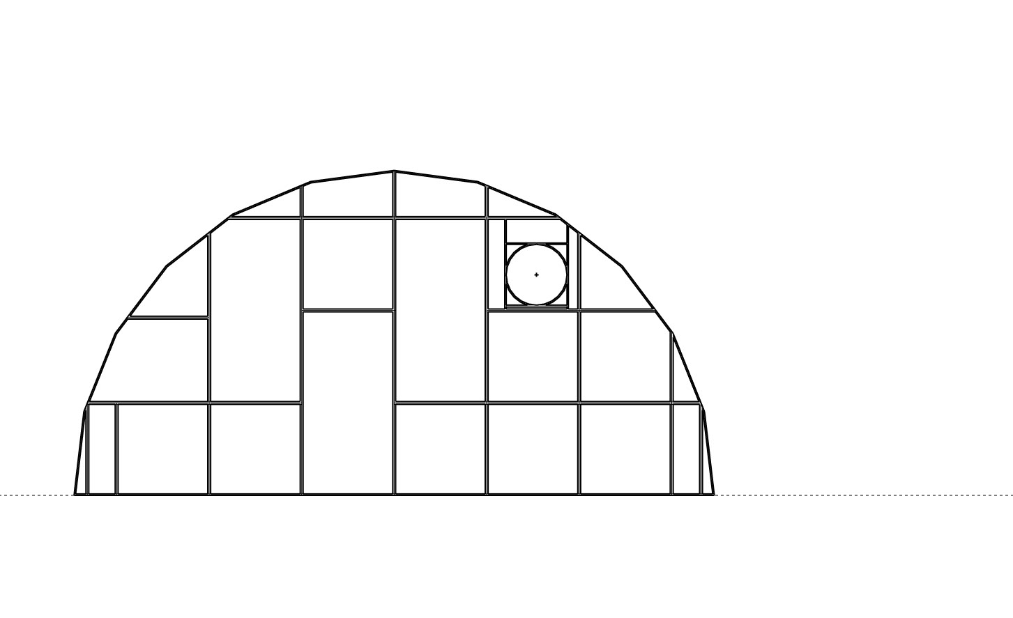 Detail of back wall construction framing