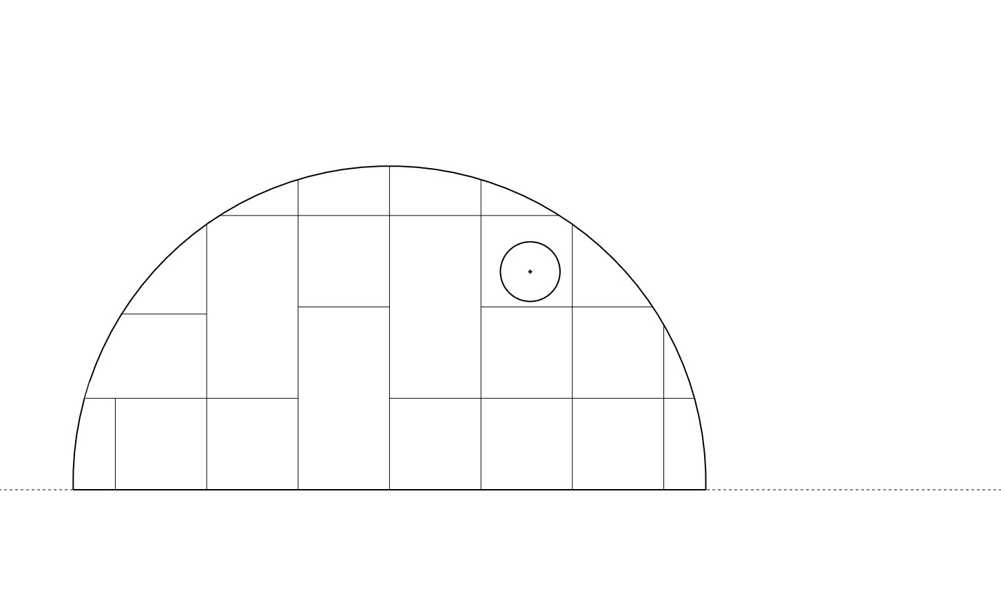 Detail of back wall surfacing layout
