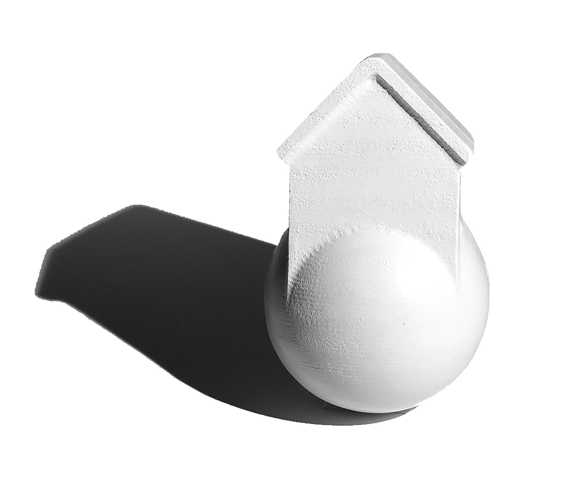 Glome, a mix of the primitive Globe and Home. Flip CNC milled to create a hidden lead filled cavity allowing the object to teeter and act in unexpected ways.