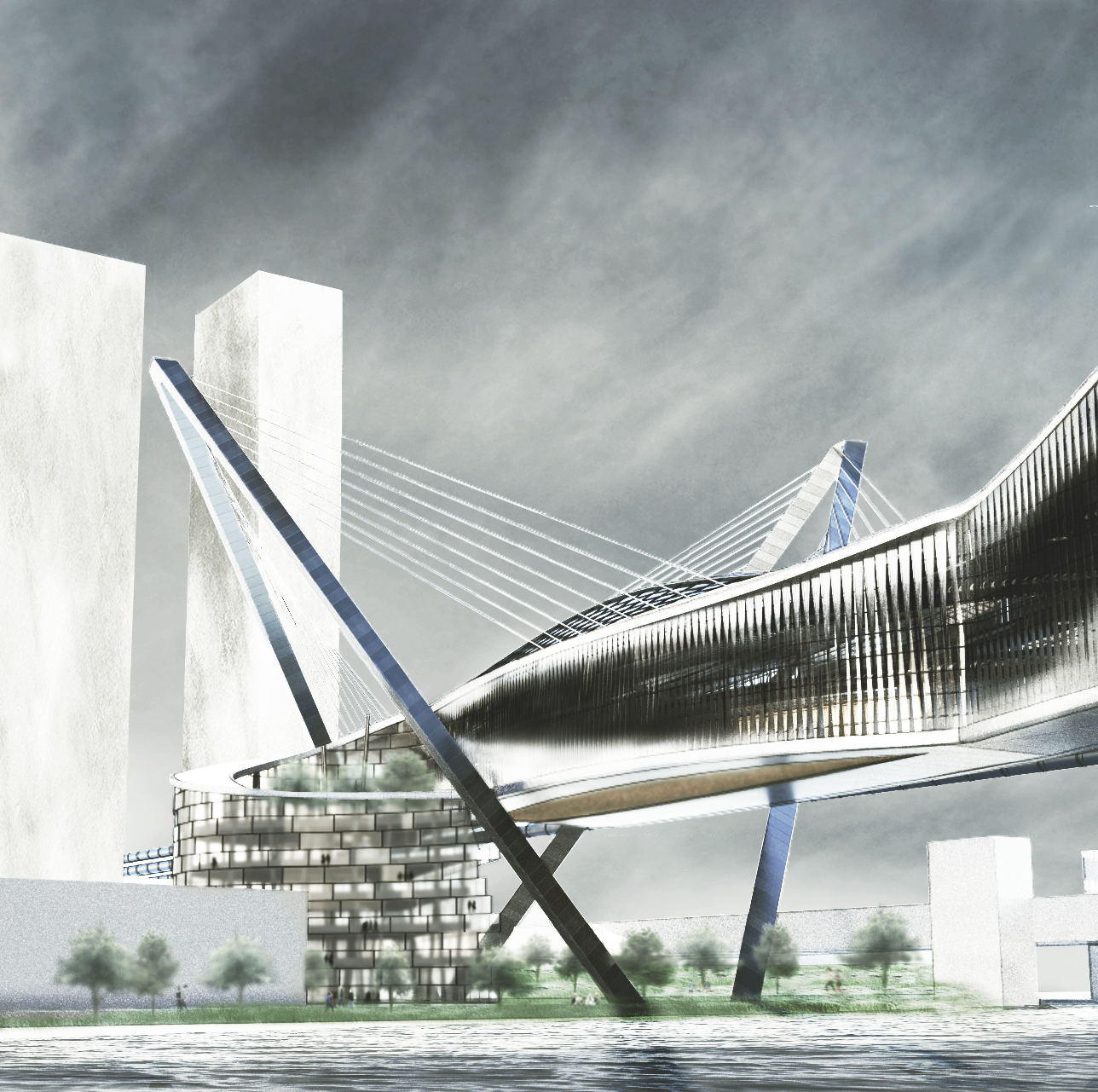 Located on the then defunct Chicago Spire Site, this project utilized the existing foundation work for terminal and concourse structure along the riverbank.